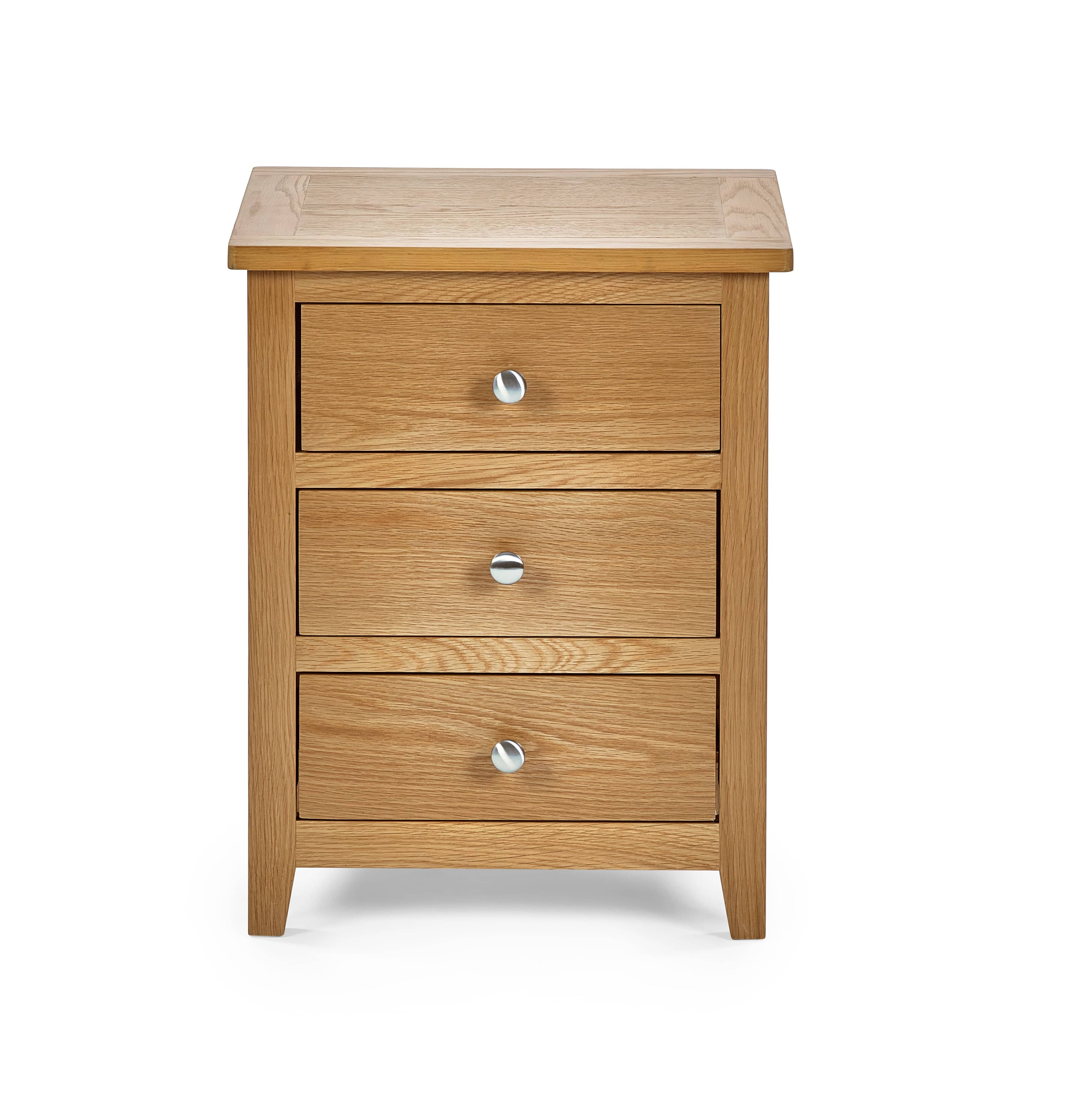 Julian Bowen Bedside Table Mallory 3 Drawer Bedside Bed Kings