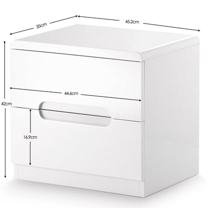 Julian Bowen Bedside Table Manhattan 2 Drawer Bedside Bed Kings