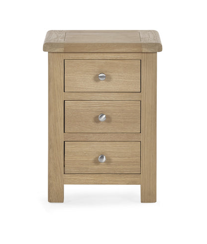 Julian Bowen Bedside Table Memphis Limed Oak 3 Drawer Bedside Bed Kings