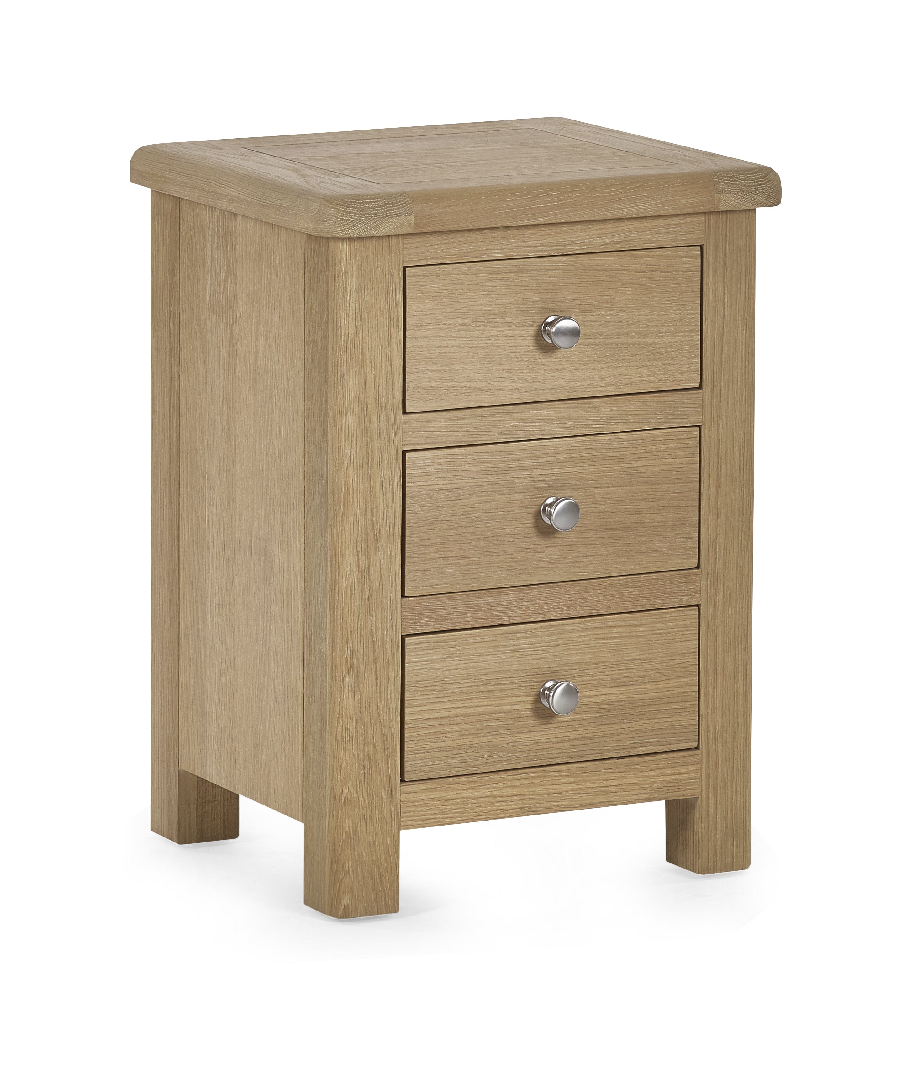 Julian Bowen Bedside Table Memphis Limed Oak 3 Drawer Bedside Bed Kings