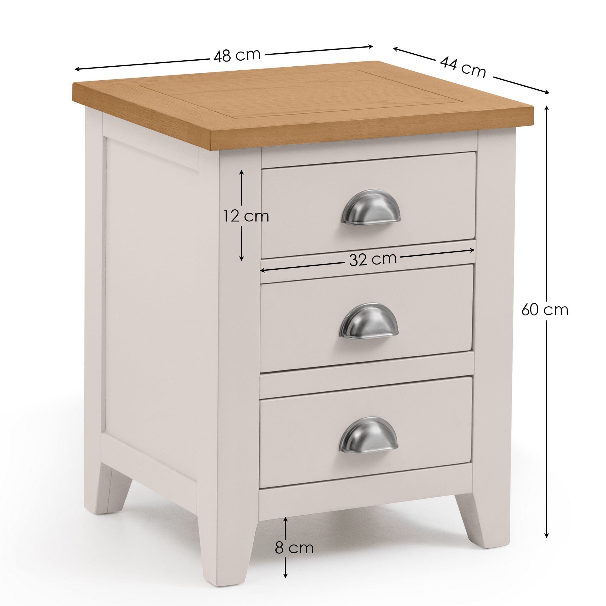 Julian Bowen Bedside Table Richmond 3 Drawer Bedside Bed Kings