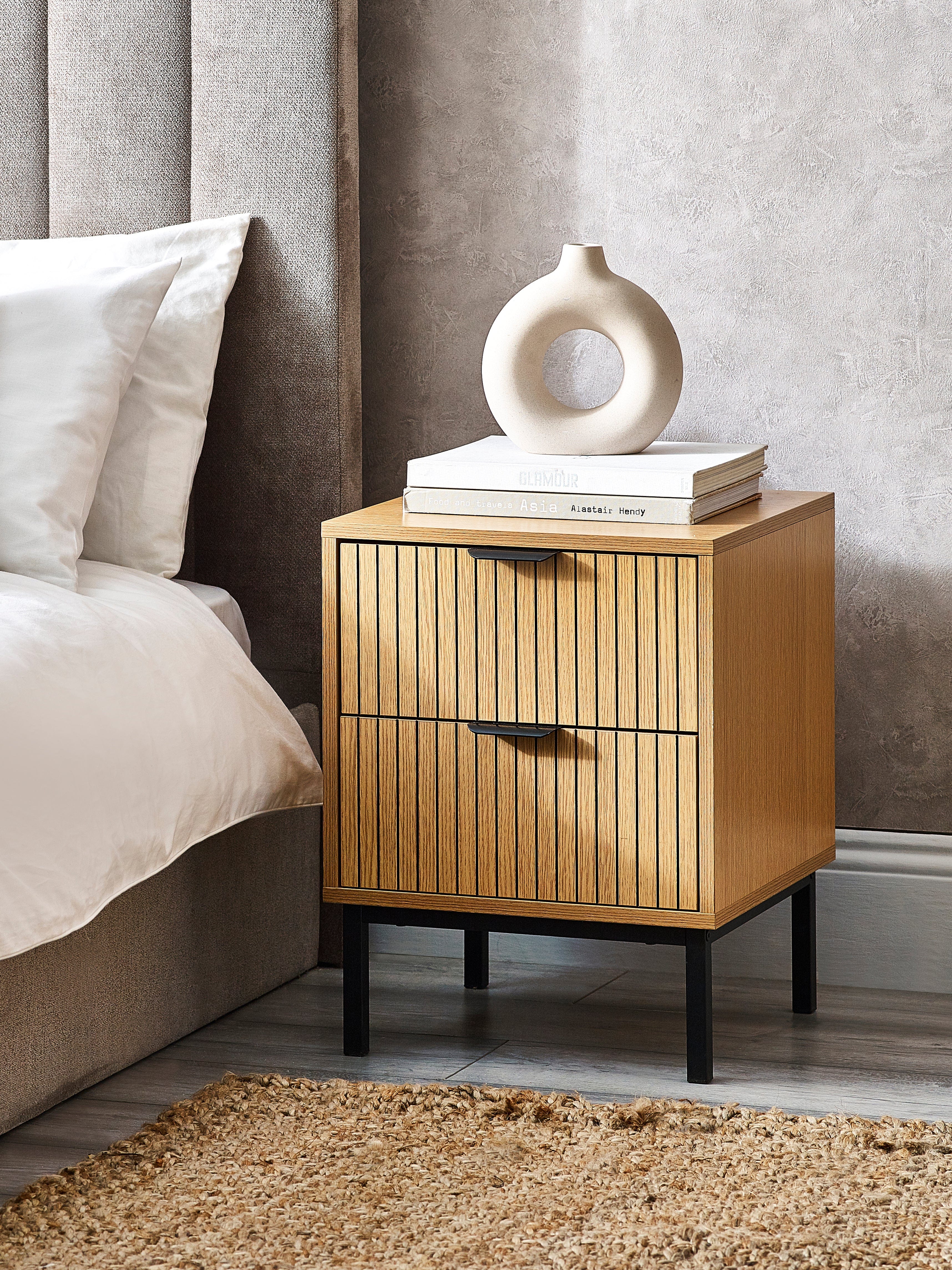 Julian Bowen Bedside Table Sia 2 Drawer Bedside Bed Kings