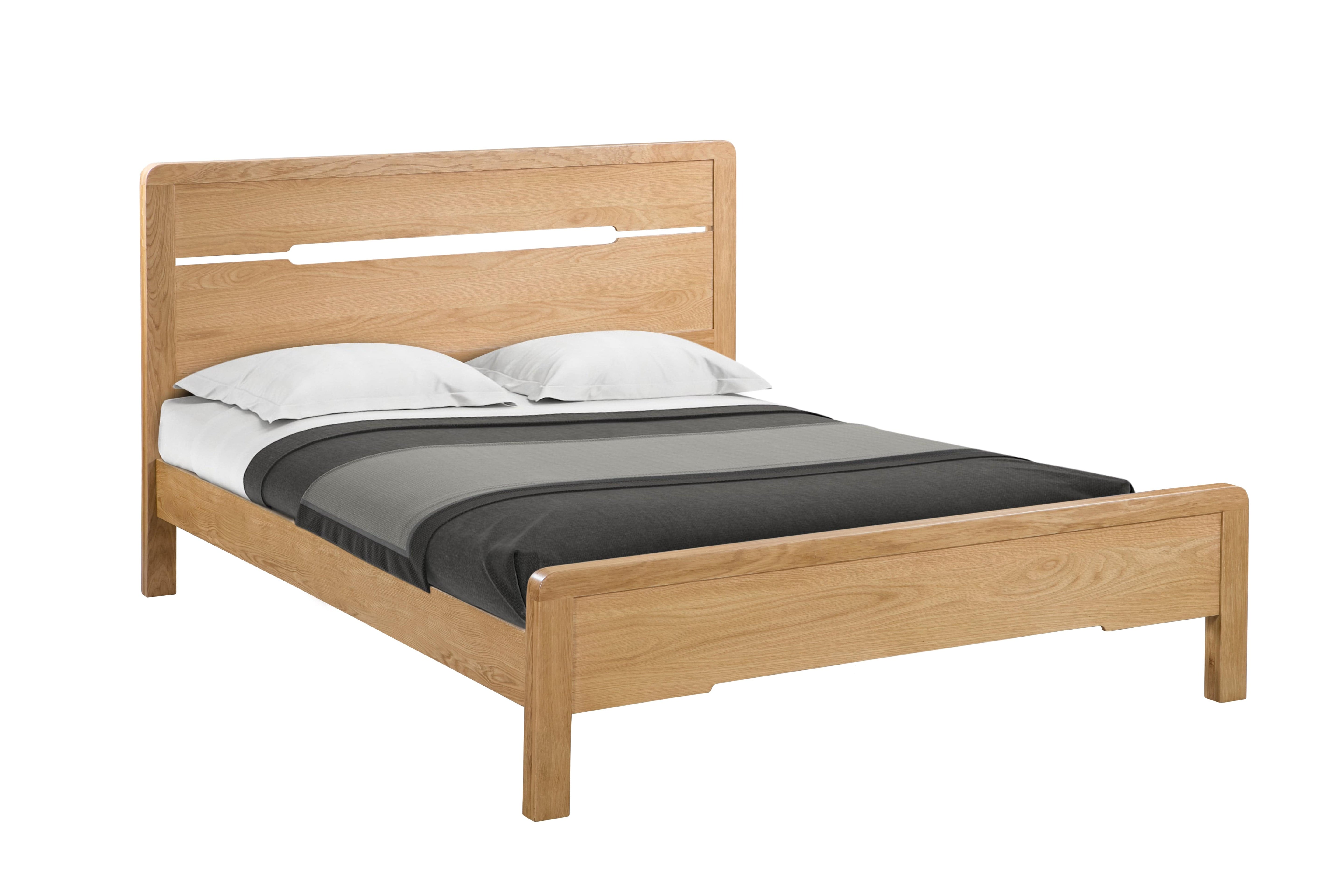 Curve Oak Wooden Bed