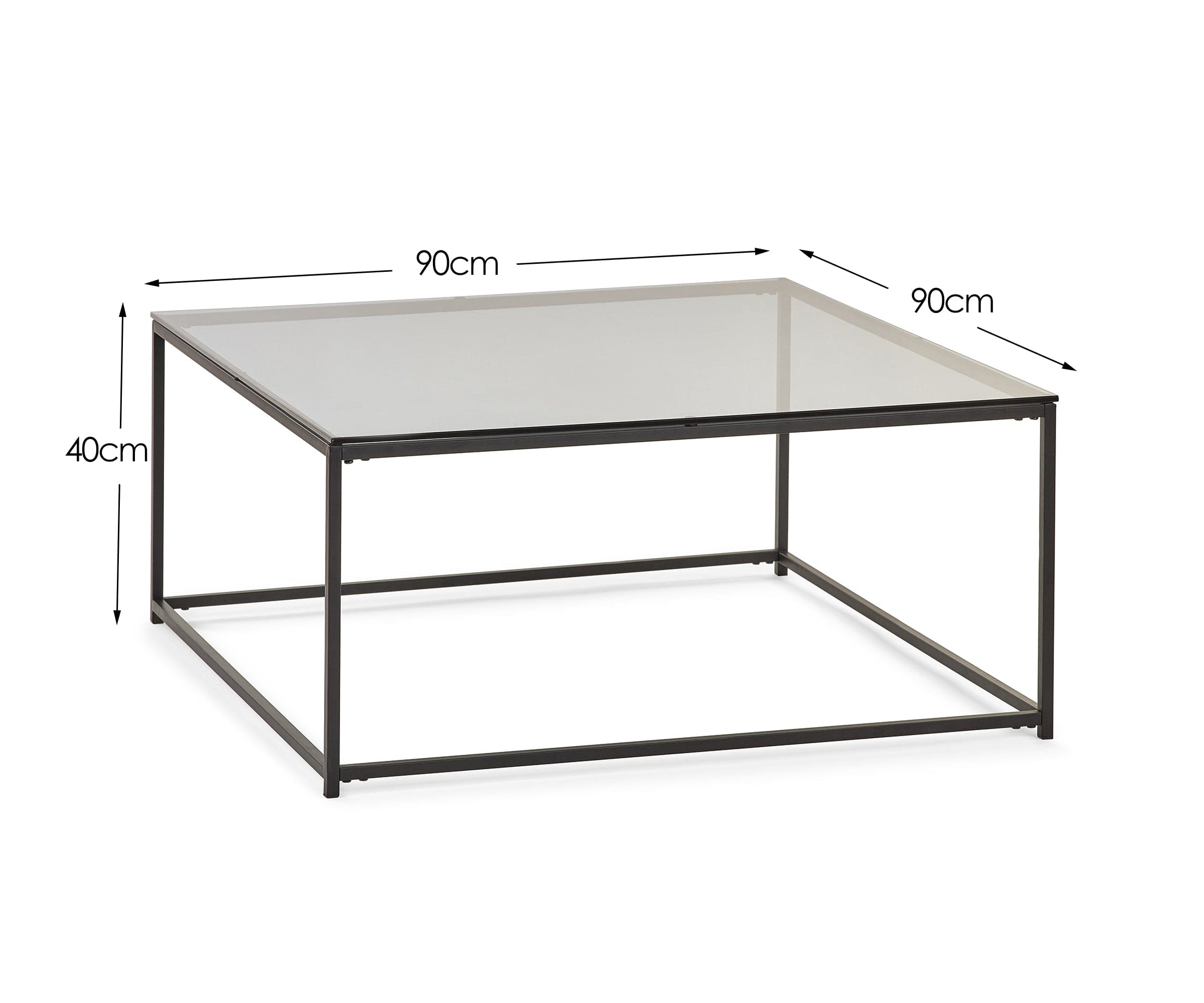 Chicago Square Coffee Table Smoked Glass