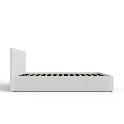 End Lift Ottoman Bed White