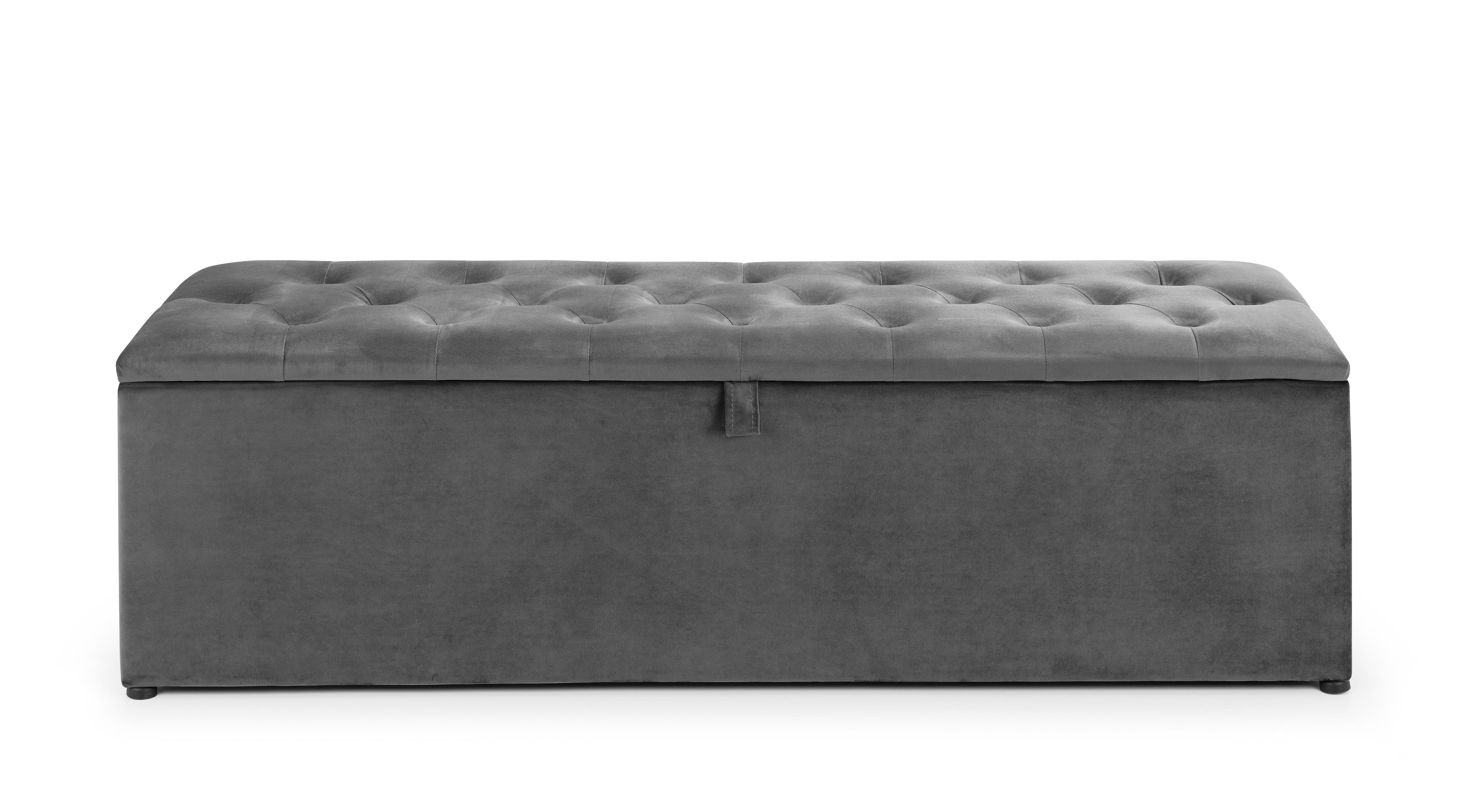 Julian Bowen Blanket Box Ravello Blanket Box Dark Grey Velvet Bed Kings