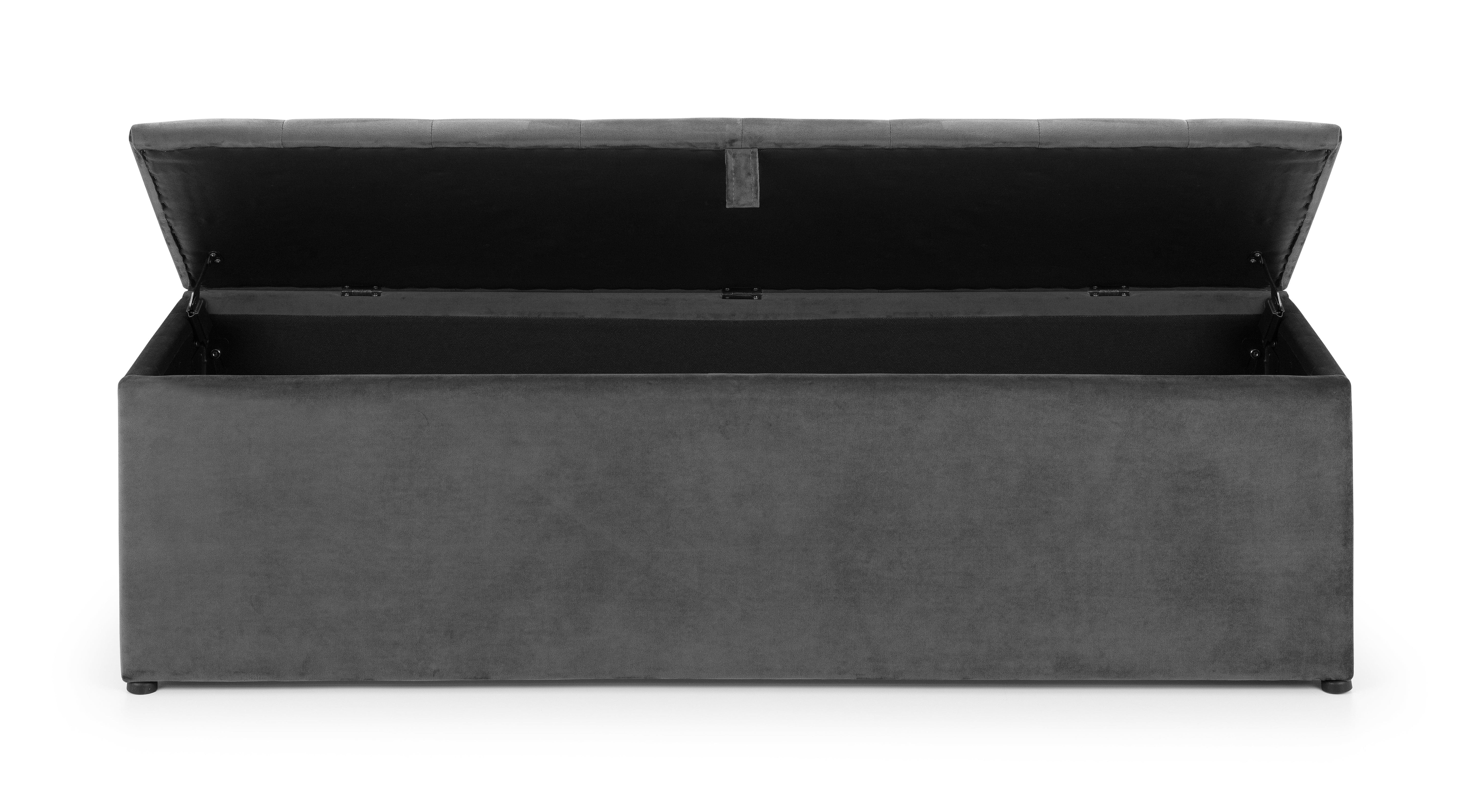 Julian Bowen Blanket Box Ravello Blanket Box Dark Grey Velvet Bed Kings