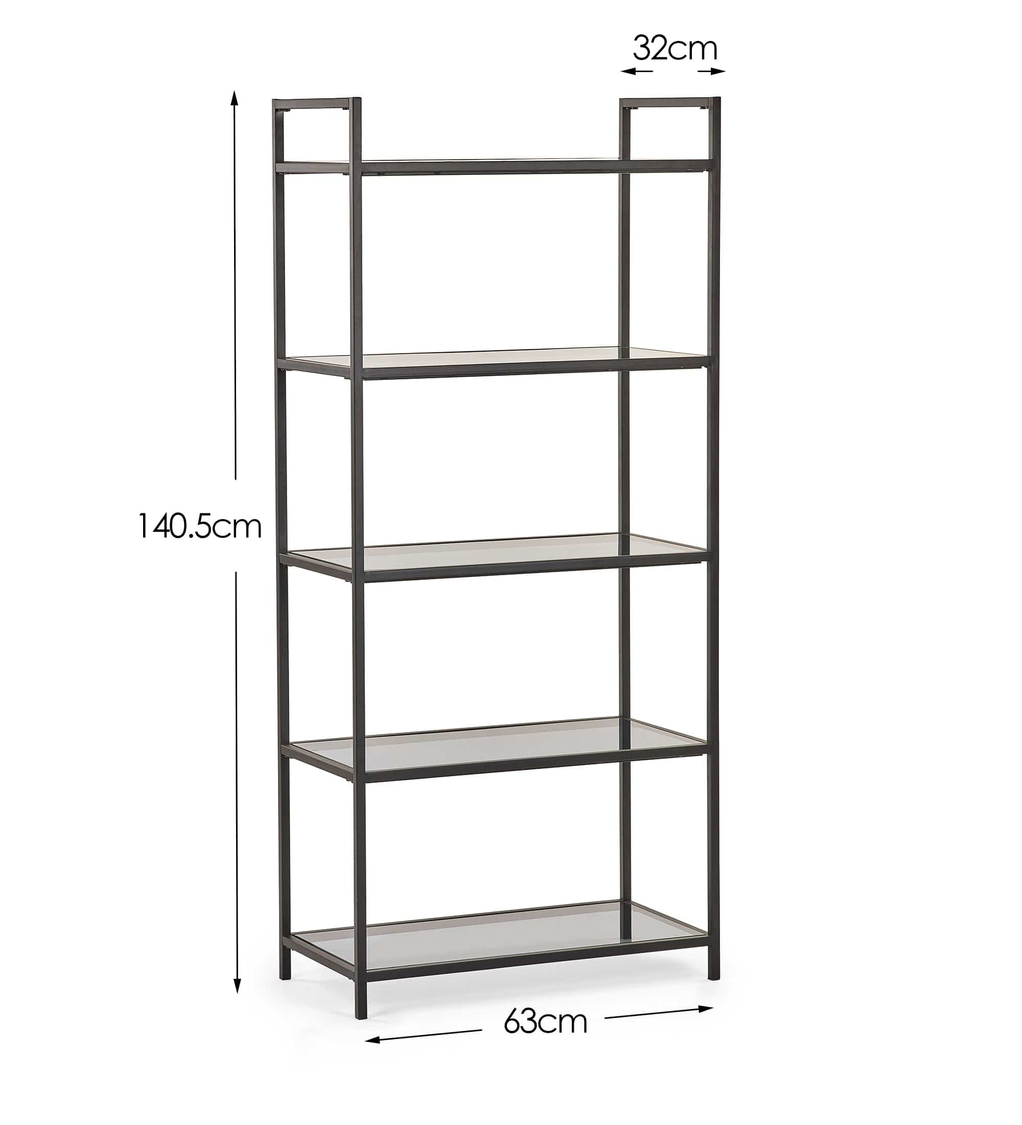 Julian Bowen Bookcase Chicago Tall Bookcase Smoked Glass Bed Kings