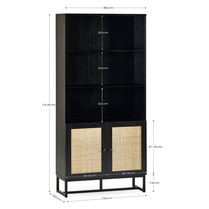 Julian Bowen Bookcase Padstow Tall Bookcase - Black Bed Kings