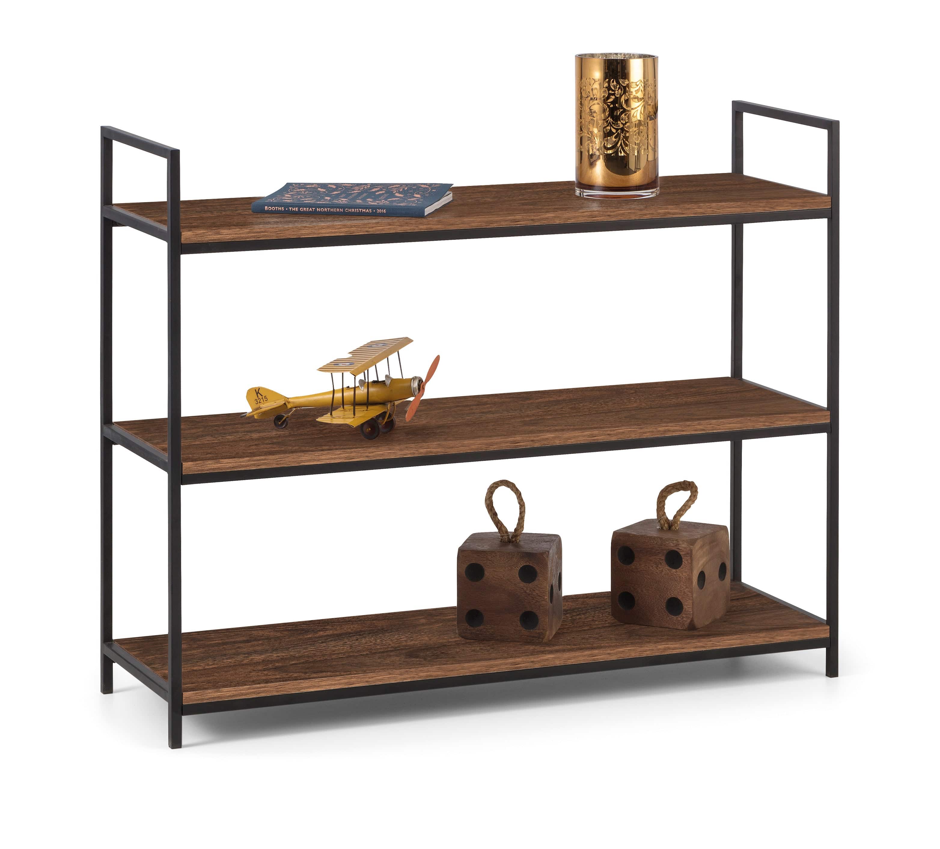 Julian Bowen Bookcase Tribeca Low Bookcase - Walnut Bed Kings