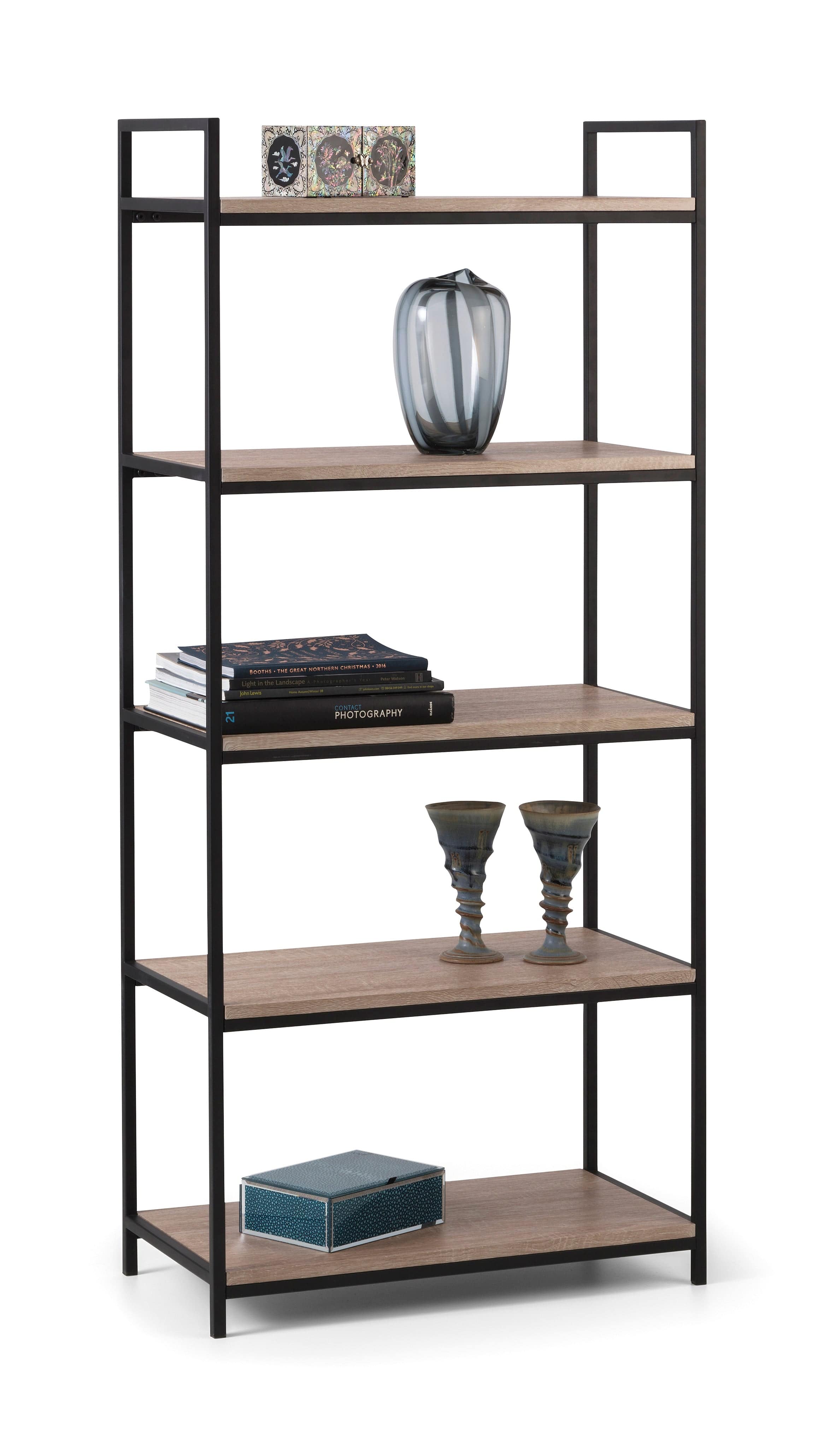 Julian Bowen Bookcase Tribeca Tall Bookcase  - Sonoma Oak Bed Kings