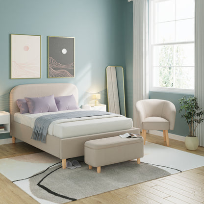 Florence Boucle Ottoman Bed Natural Stone