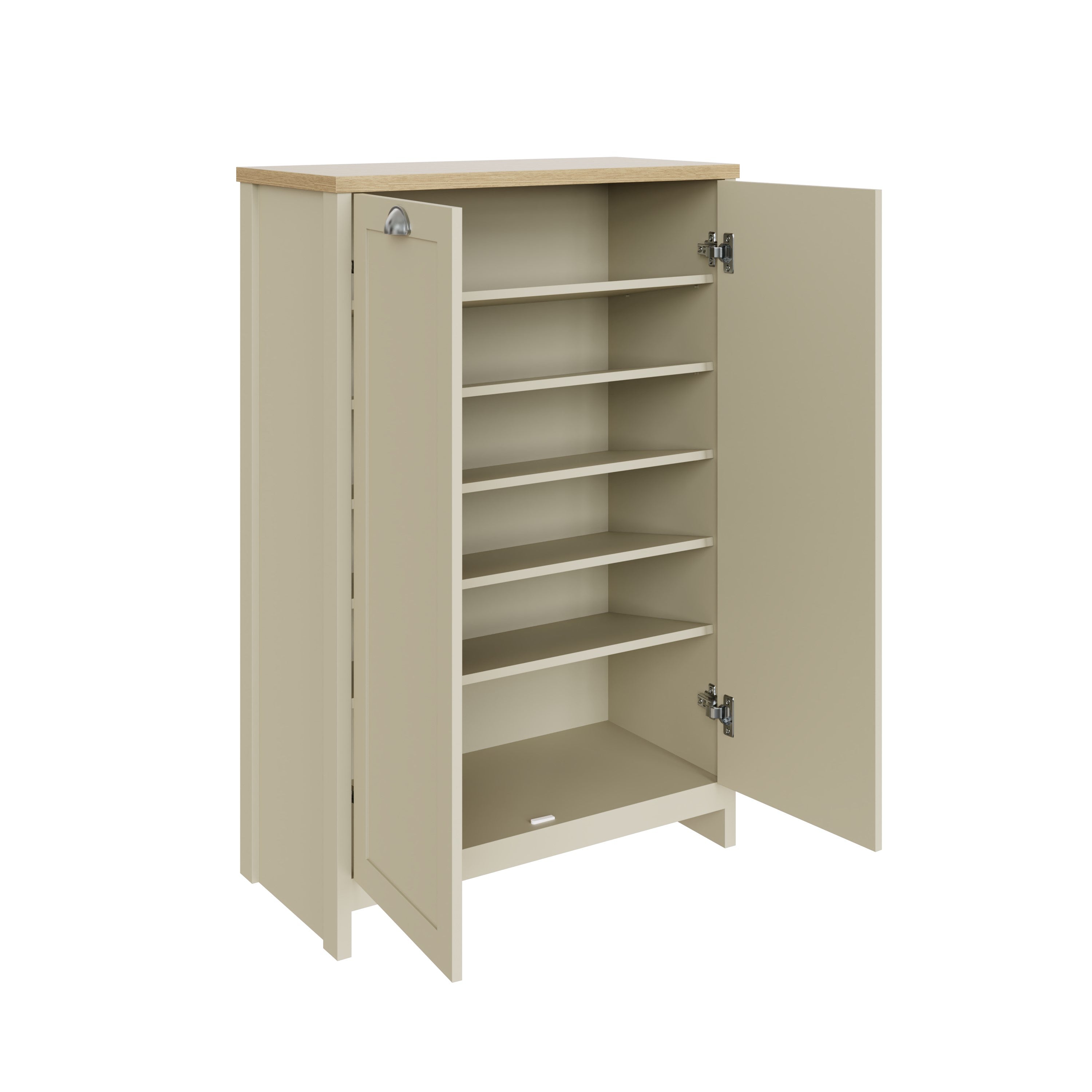 Lancaster 2 Door Shoe Cabinet Cream