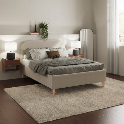 Florence Boucle Ottoman Bed Natural Stone