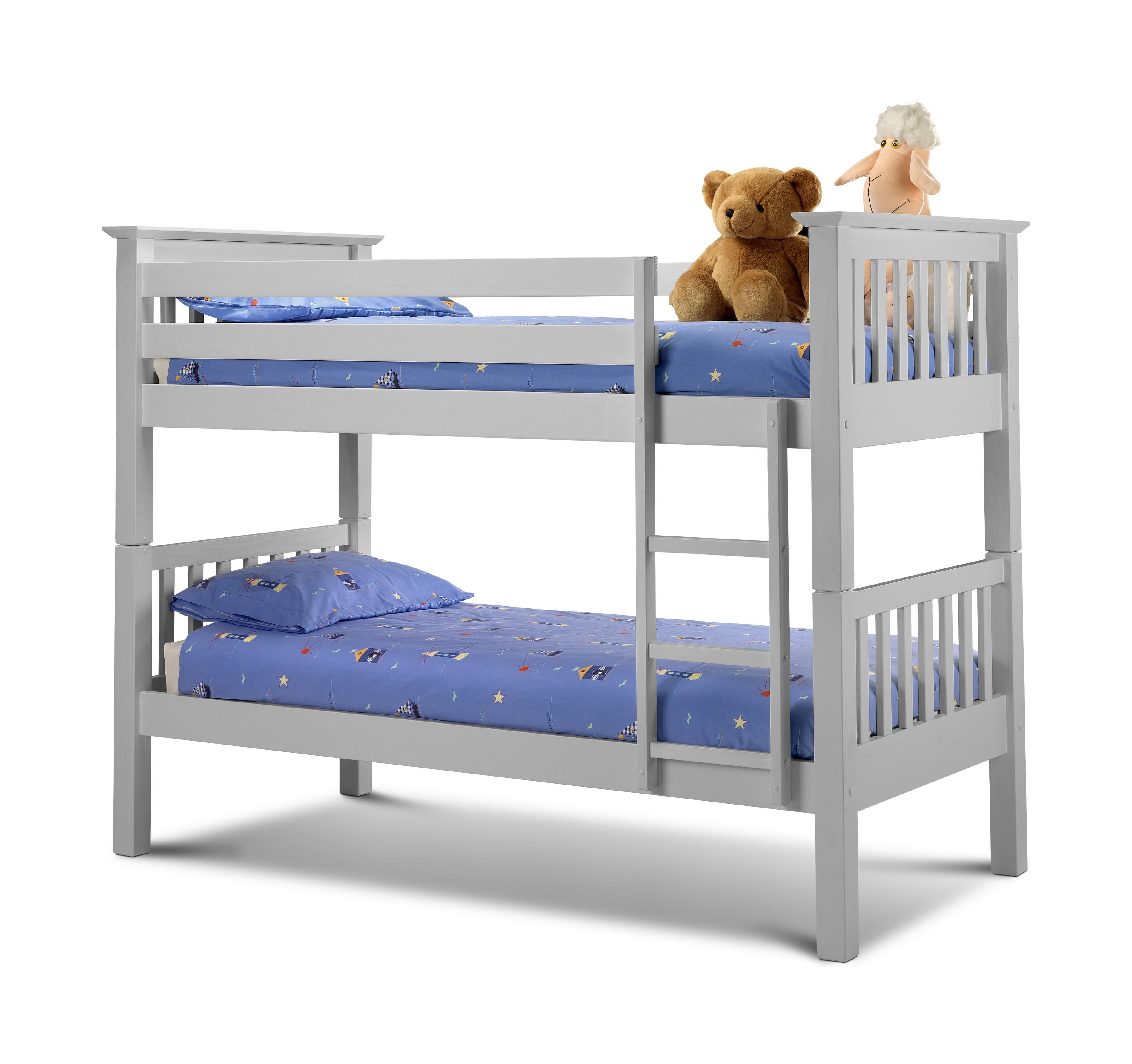 Julian Bowen Bunk Bed Single 90cm 3ft Barcelona Bunk Dove Grey Bed Kings