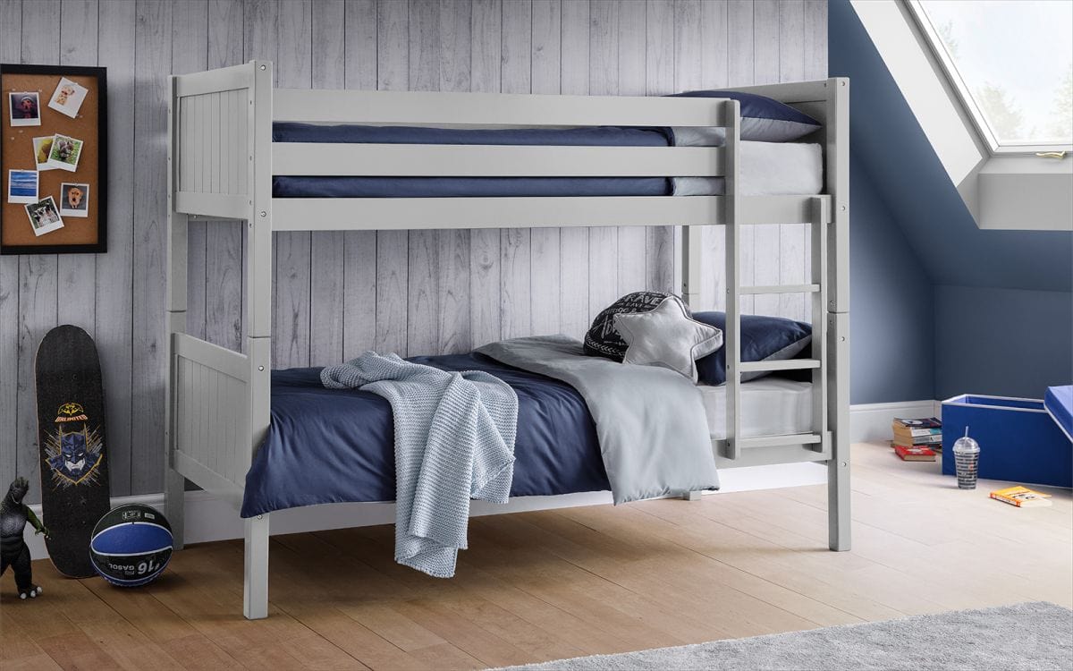 Julian Bowen Bunk Bed Single 90cm 3ft Bella Bunk Dove Grey Bed Kings