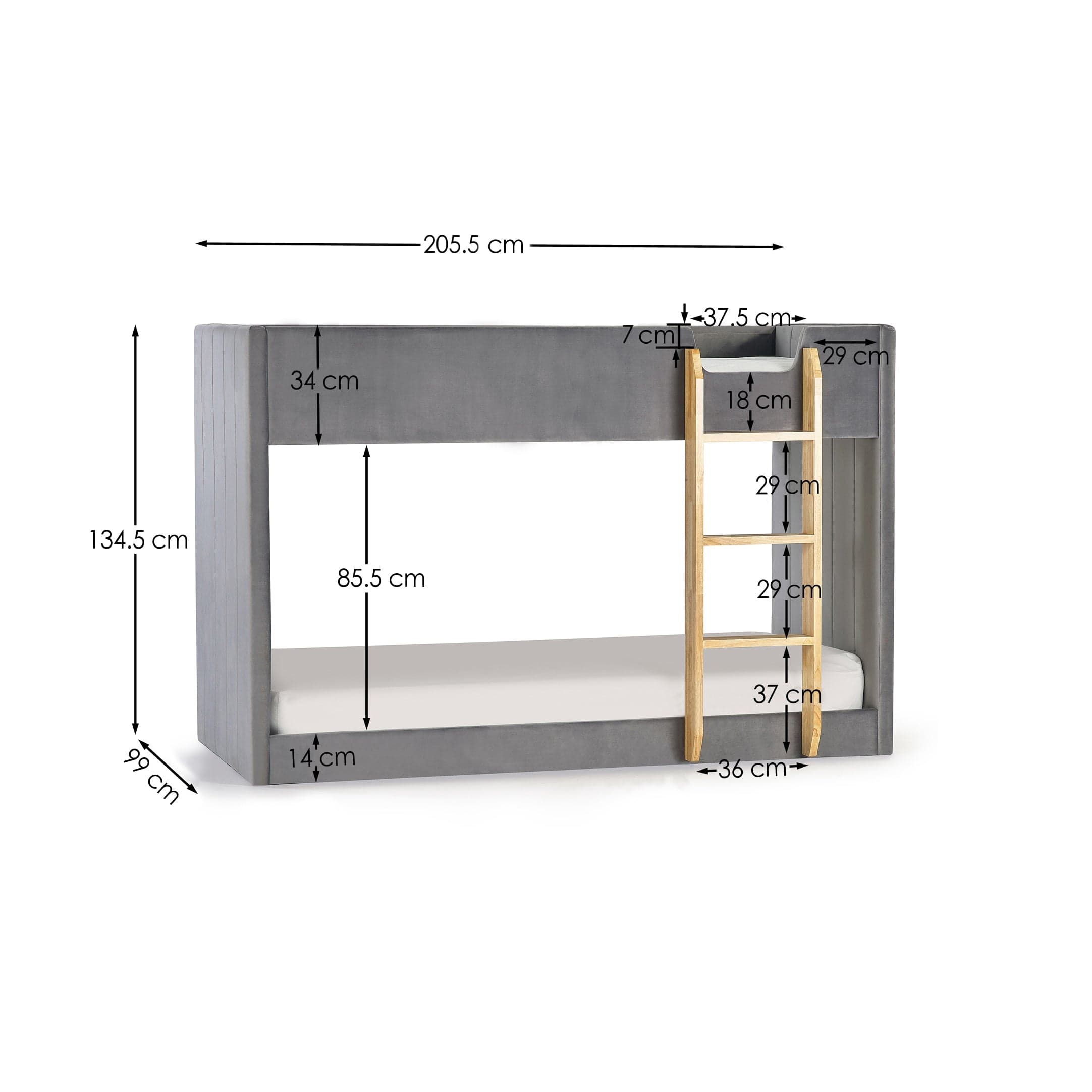 Julian Bowen Bunk Bed Single 90cm 3ft Daytona Bunk Bed Bed Kings