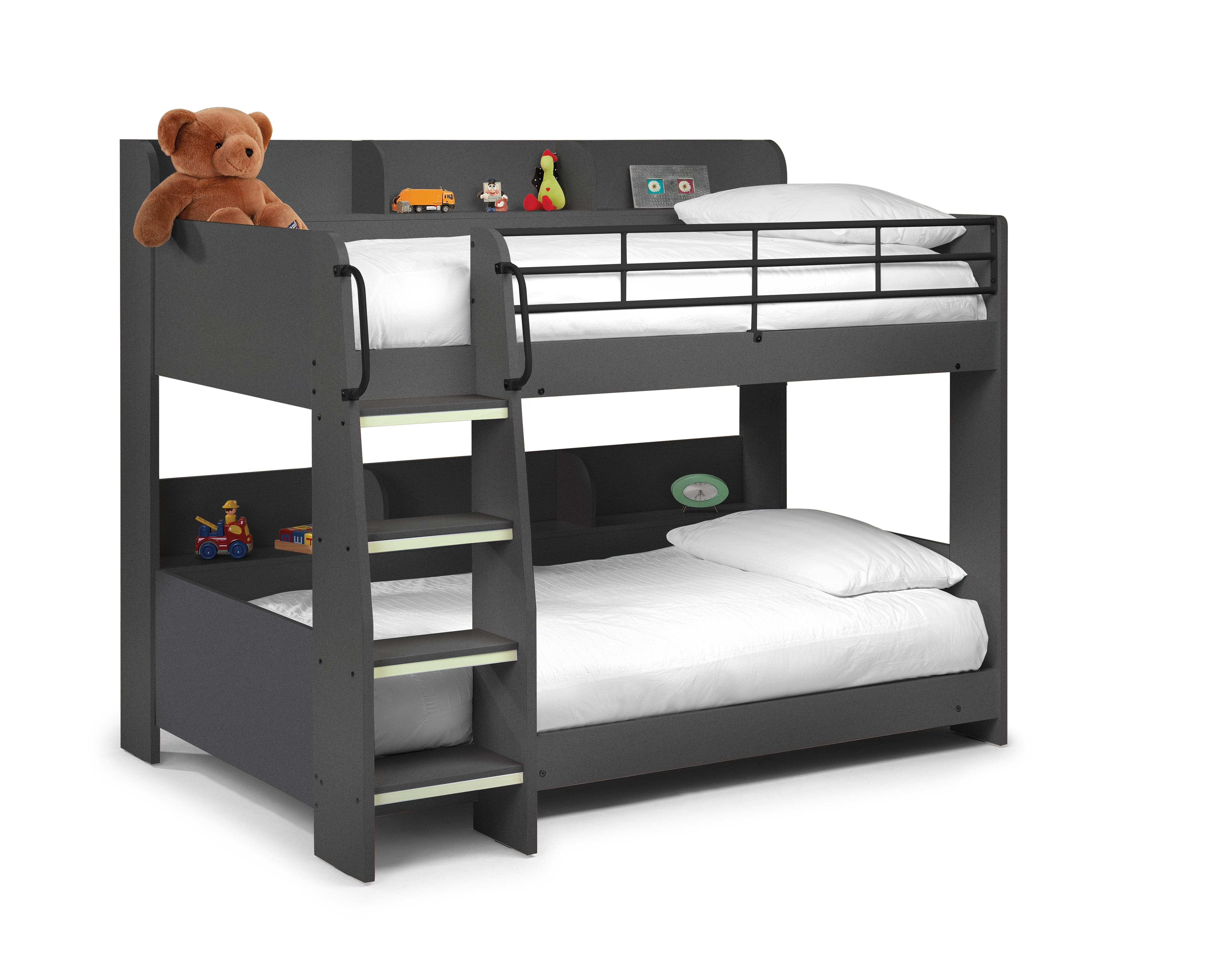 Julian Bowen Bunk Bed Single 90cm 3ft Domino Bunk Anthracite Bed Kings