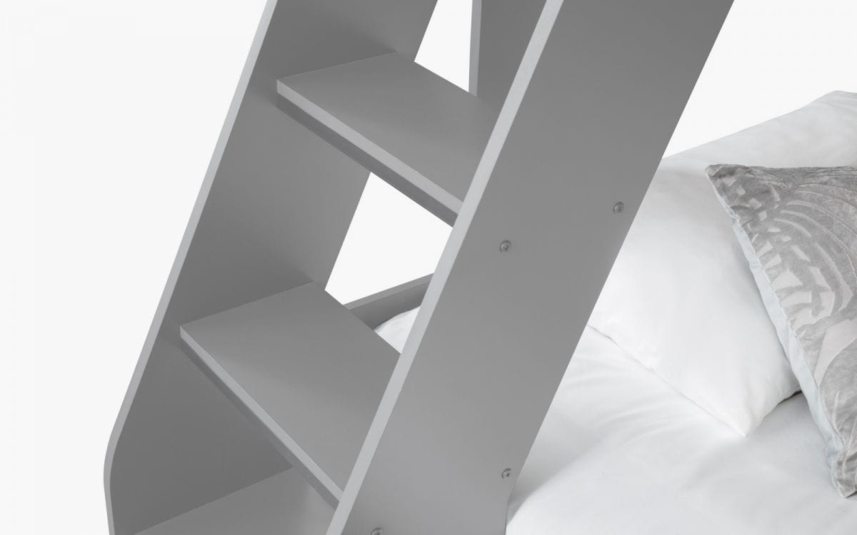 Julian Bowen Bunk Bed Single 90cm 3ft Domino Triple Sleeper Light Grey Bed Kings