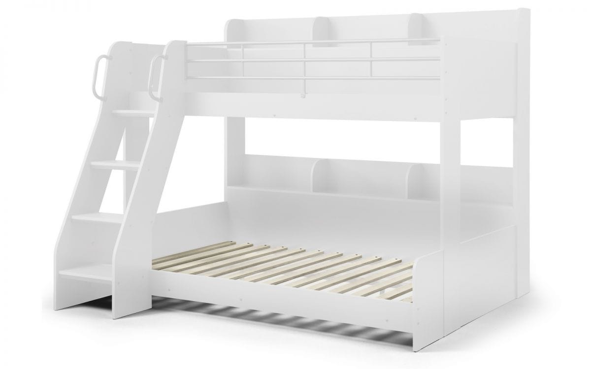 Julian Bowen Bunk Bed Single 90cm 3ft Domino Triple Sleeper White Bed Kings