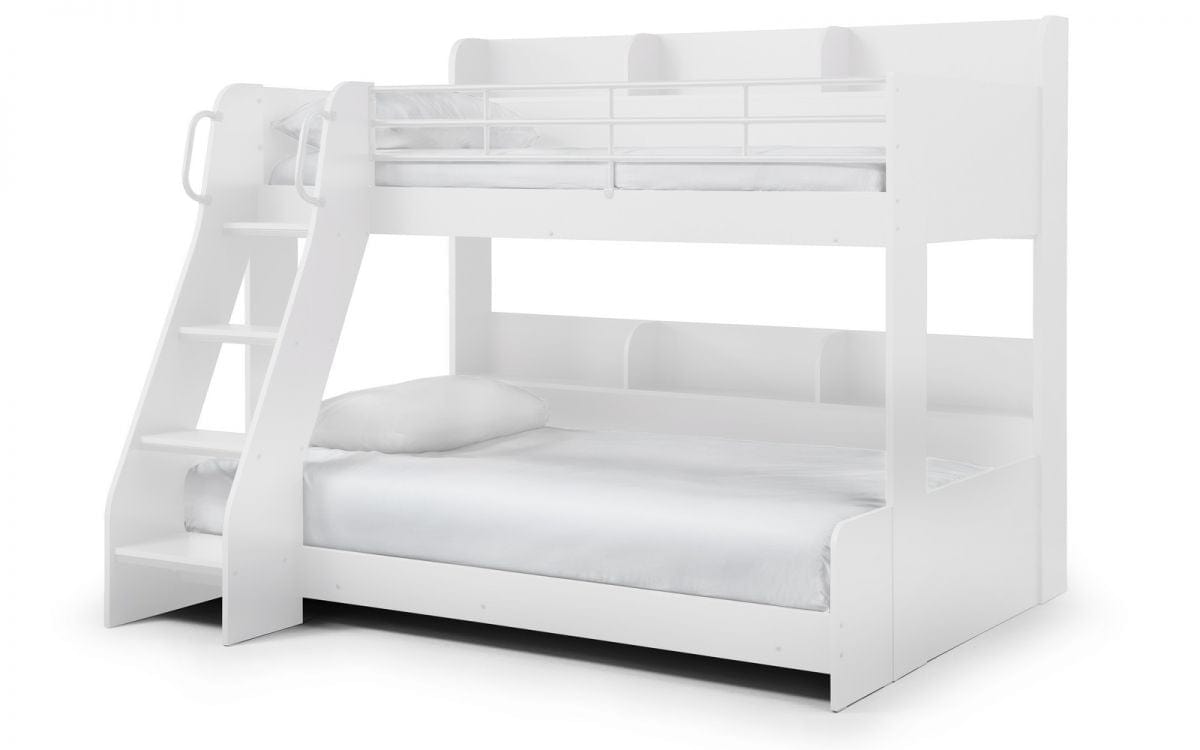 Julian Bowen Bunk Bed Single 90cm 3ft Domino Triple Sleeper White Bed Kings