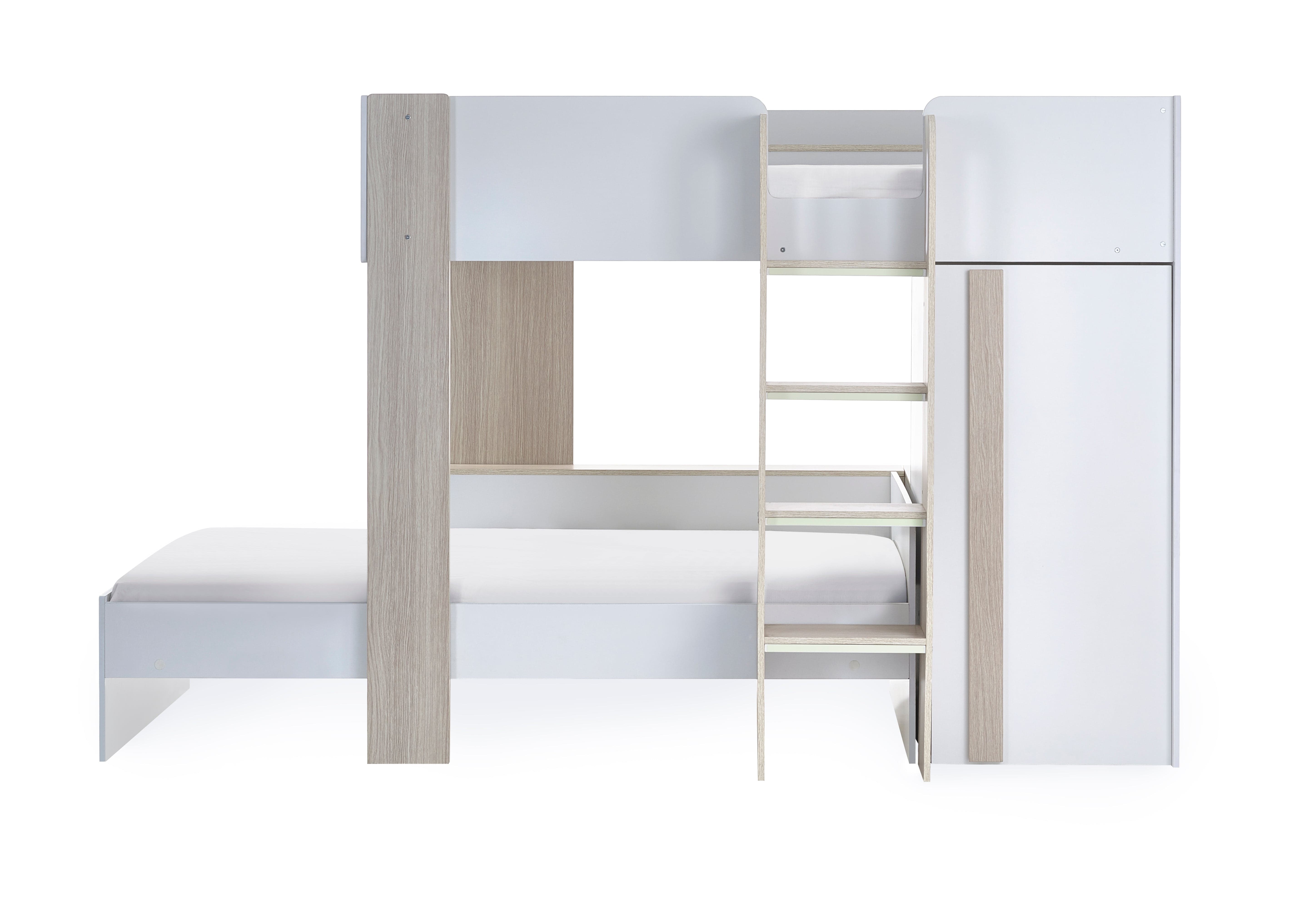 Julian Bowen Bunk Bed Single 90cm 3ft Horizon Bunk Bed - Pale Wood And White Bed Kings