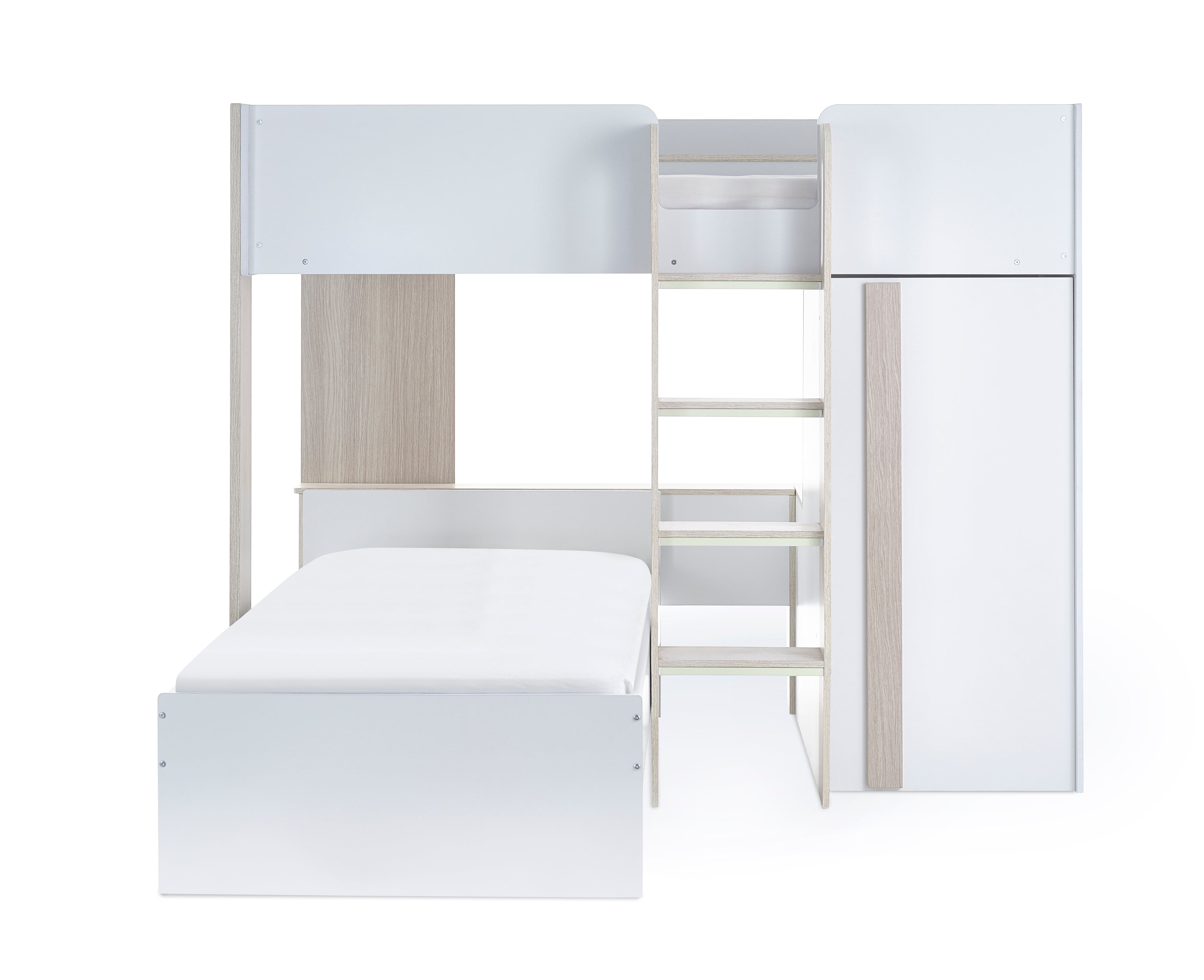 Julian Bowen Bunk Bed Single 90cm 3ft Horizon Bunk Bed - Pale Wood And White Bed Kings