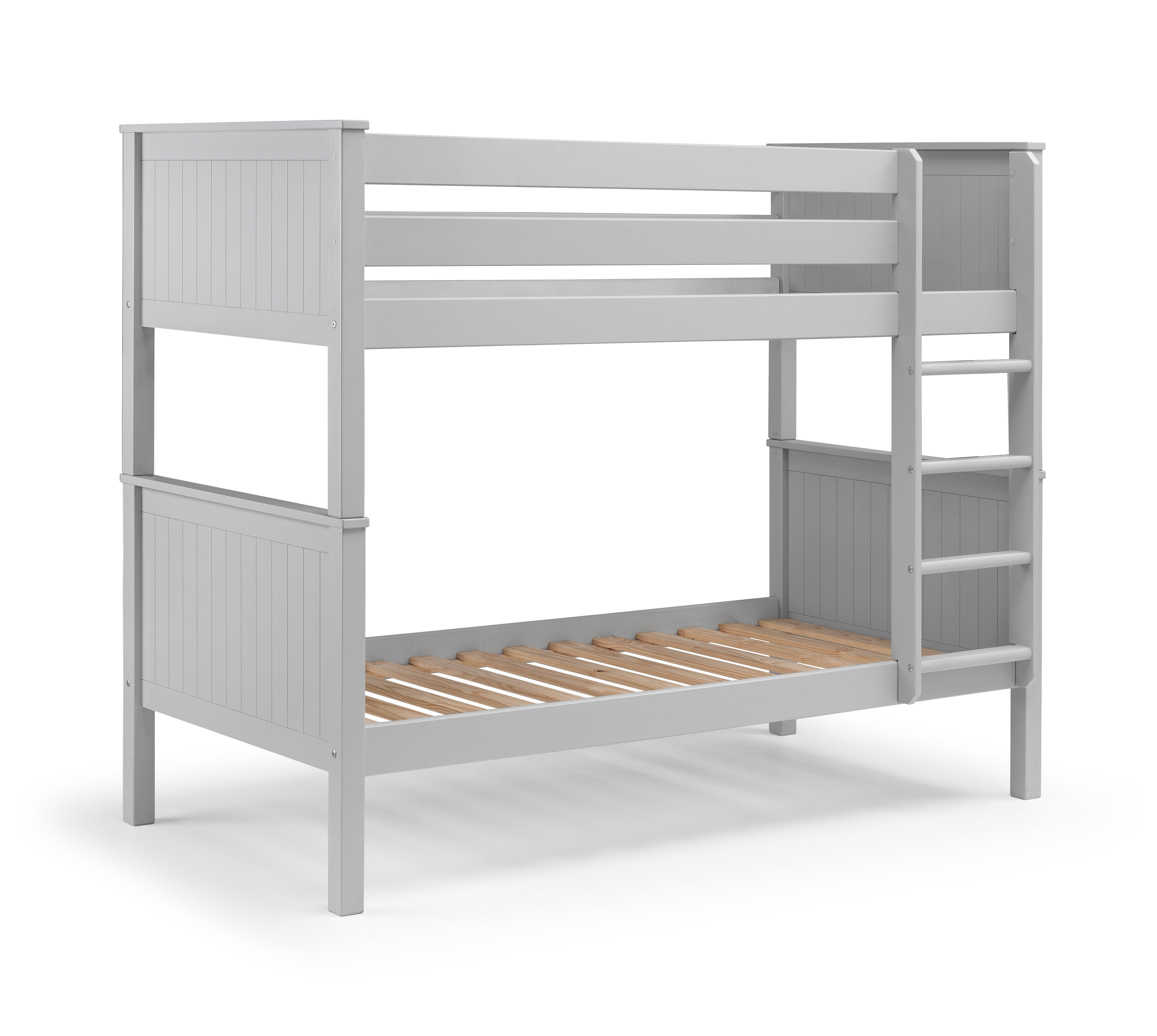 Julian Bowen Bunk Bed Single 90cm 3ft Maine Bunk Bed - Dove Grey Bed Kings