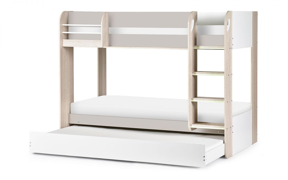 Julian Bowen Bunk Bed Single 90cm 3ft Mars Bunk & Underbed Bunk Bed Taupe Bed Kings