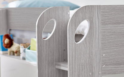 Julian Bowen Bunk Bed Single 90cm 3ft Mars Bunk & Underbed Grey Oak Bed Kings