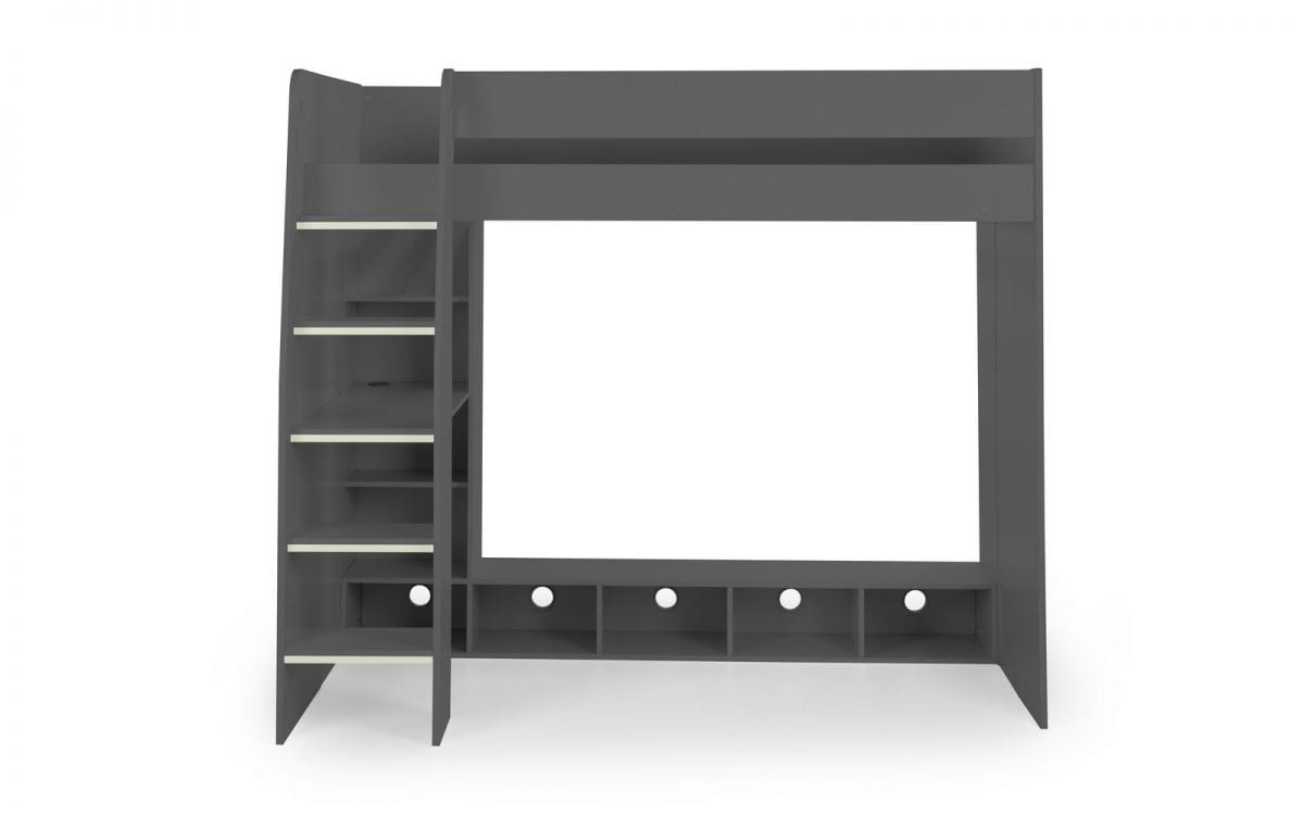 Julian Bowen Bunk Bed Single 90cm 3ft Nebula Gaming Bed - Anthracite Bed Kings