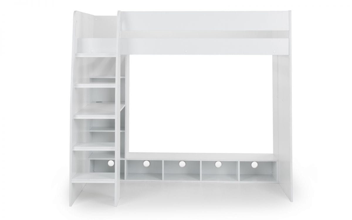 Julian Bowen Bunk Bed Single 90cm 3ft Nebula Gaming Bed - White Bed Kings