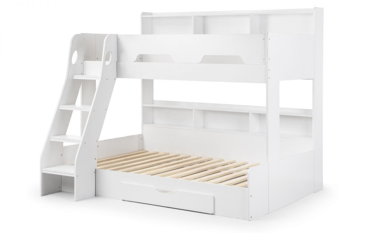 Julian Bowen Bunk Bed Single 90cm 3ft Orion Triple Sleeper White Bed Kings