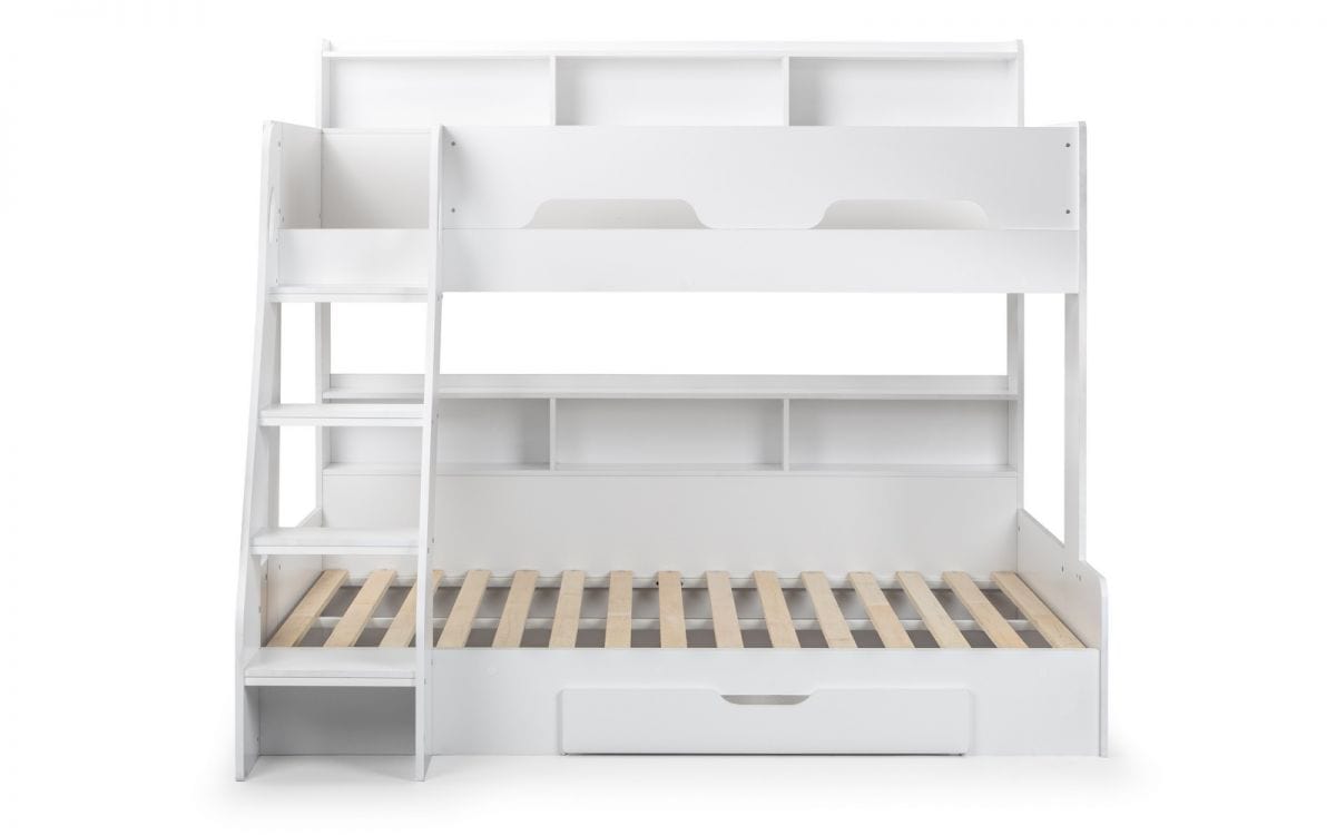 Julian Bowen Bunk Bed Single 90cm 3ft Orion Triple Sleeper White Bed Kings