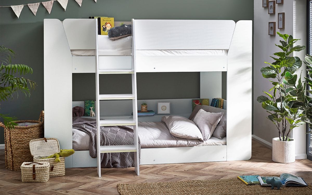 Julian Bowen Bunk Bed Single 90cm 3ft Parsec Bunk Bed All White Bed Kings