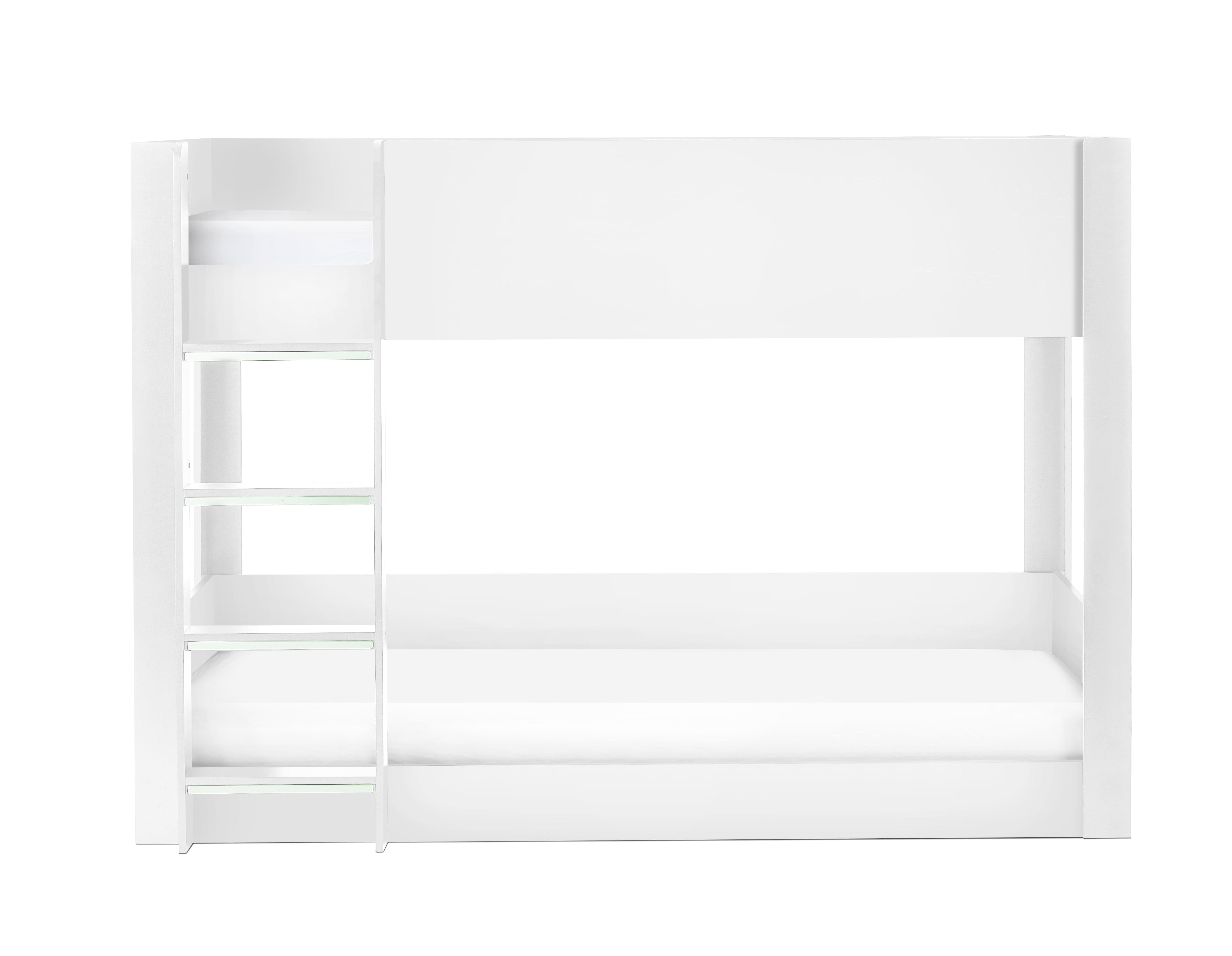 Julian Bowen Bunk Bed Single 90cm 3ft Solomon Bunk Bed -  All White Bed Kings