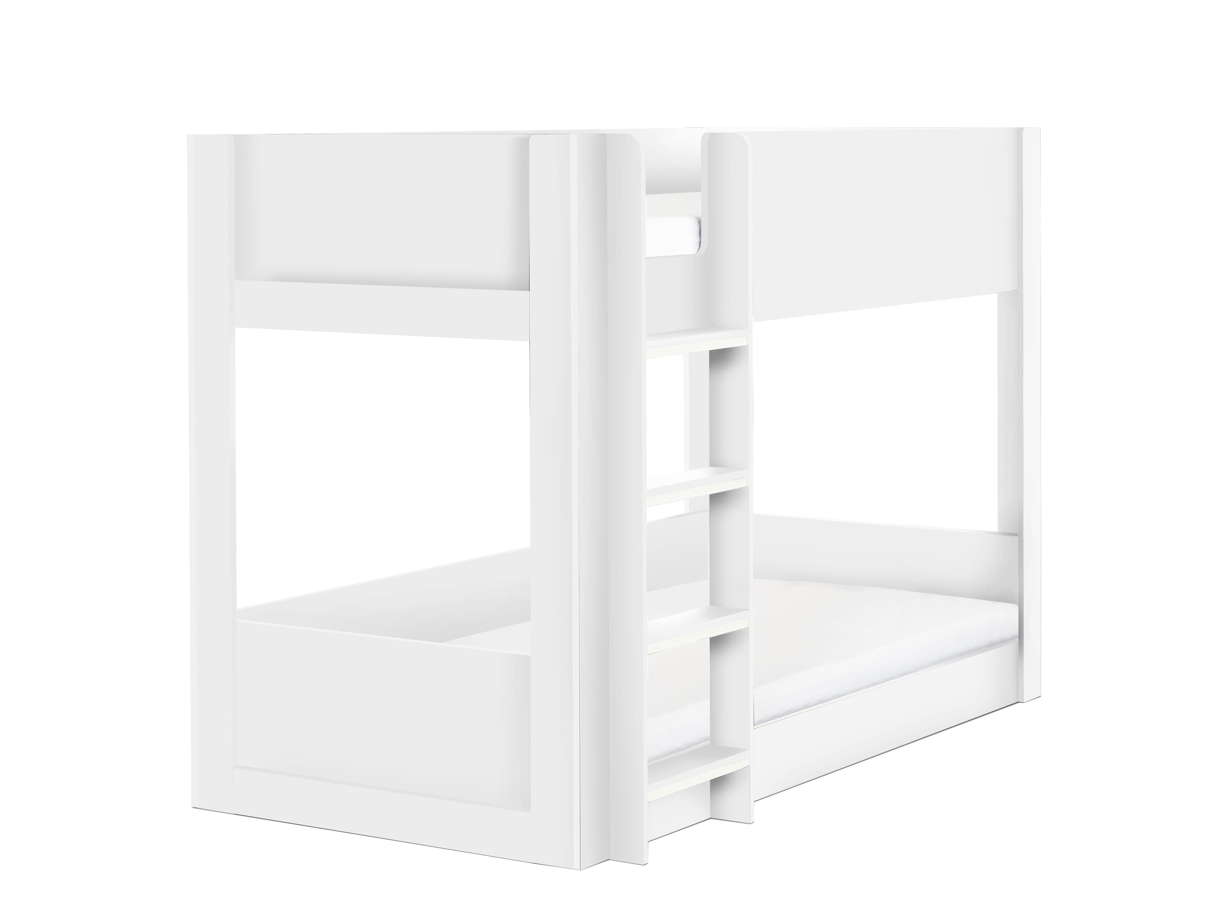 Julian Bowen Bunk Bed Single 90cm 3ft Solomon Bunk Bed -  All White Bed Kings