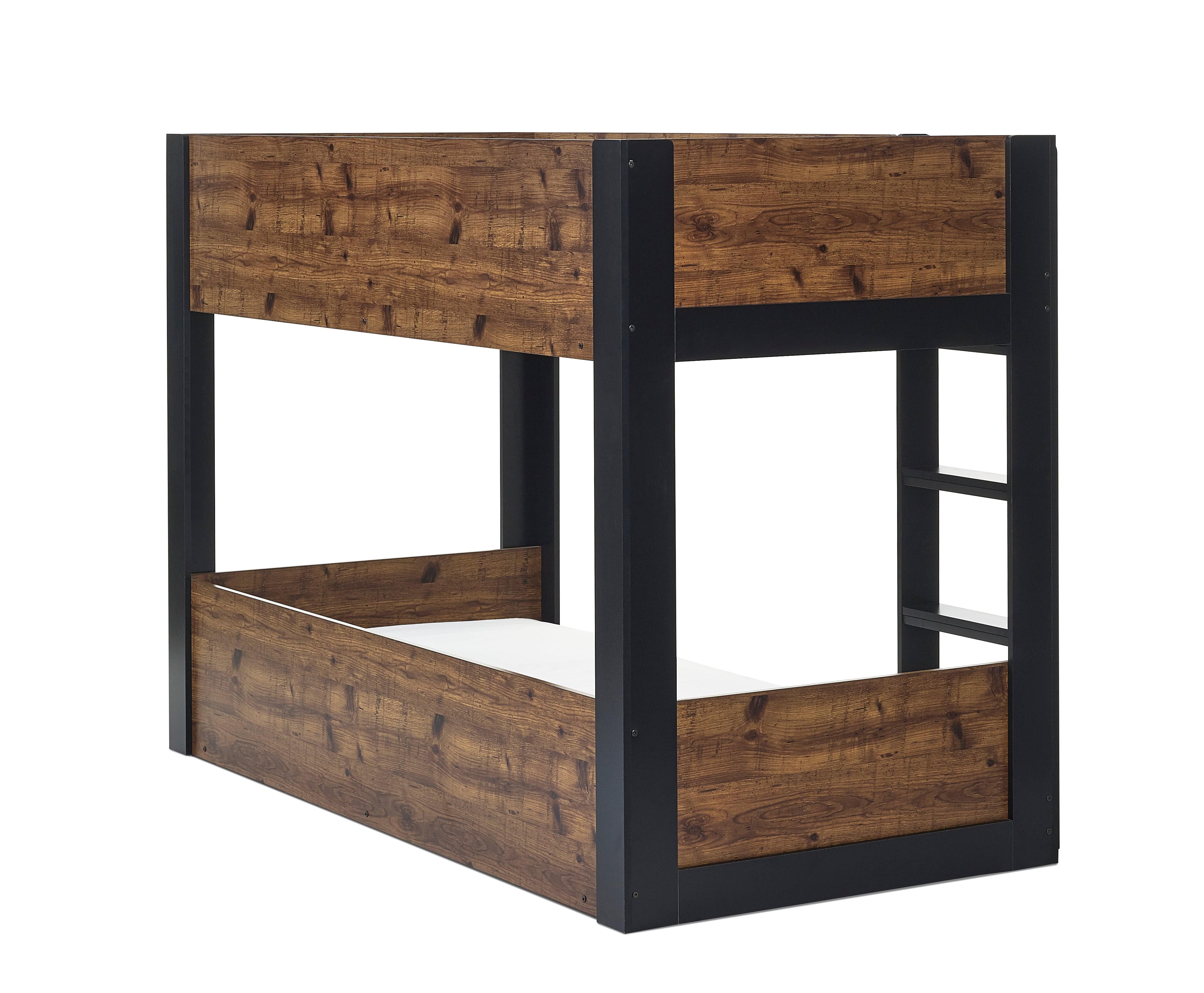 Julian Bowen Bunk Bed Single 90cm 3ft Solomon Bunk Bed -  Rustic And Black Bed Kings