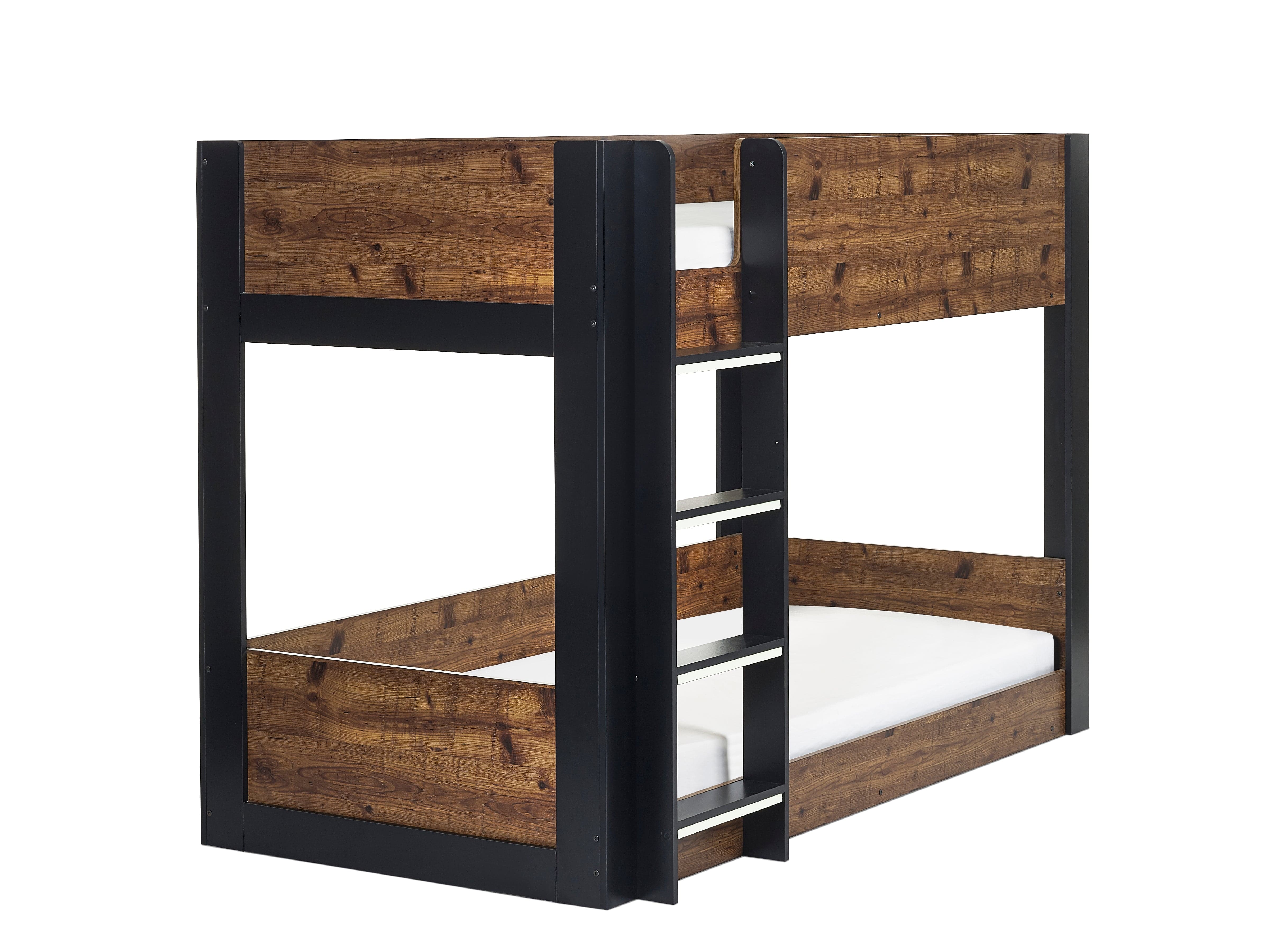 Julian Bowen Bunk Bed Single 90cm 3ft Solomon Bunk Bed -  Rustic And Black Bed Kings