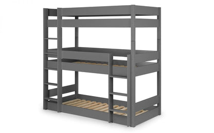 Julian Bowen Bunk Bed Single 90cm 3ft Trio Bunk - Anthracite Bed Kings