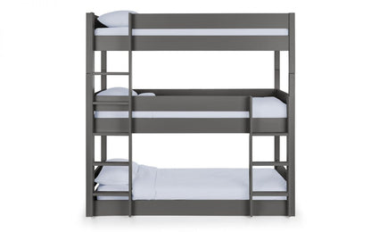 Julian Bowen Bunk Bed Single 90cm 3ft Trio Bunk - Anthracite Bed Kings