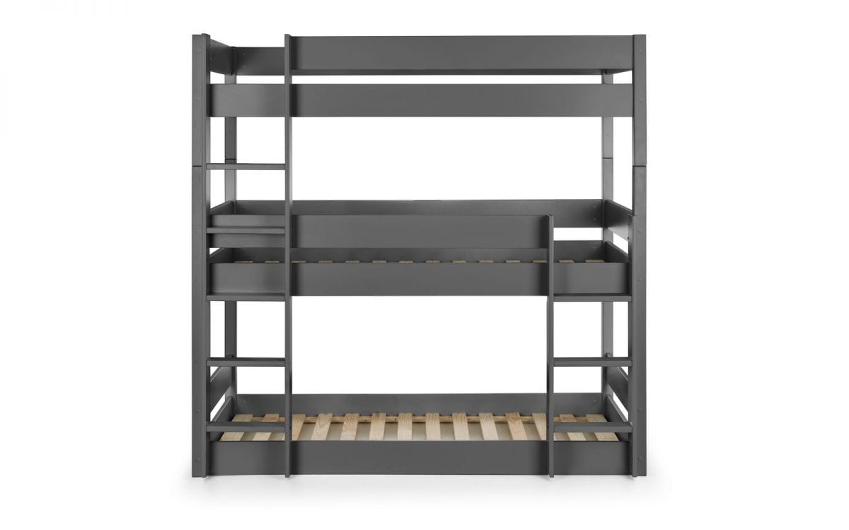 Julian Bowen Bunk Bed Single 90cm 3ft Trio Bunk - Anthracite Bed Kings