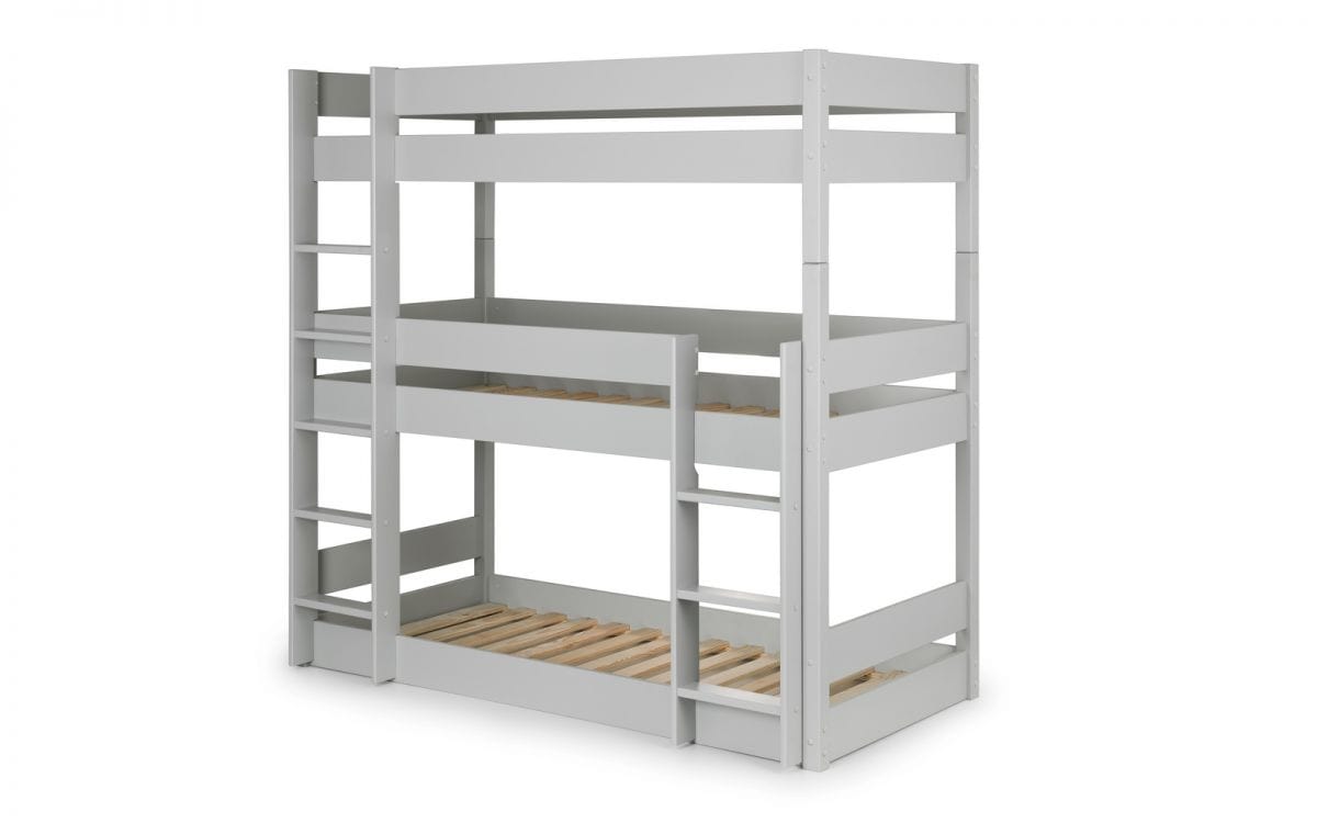 Julian Bowen Bunk Bed Single 90cm 3ft Trio Bunk - Dove Grey Bed Kings