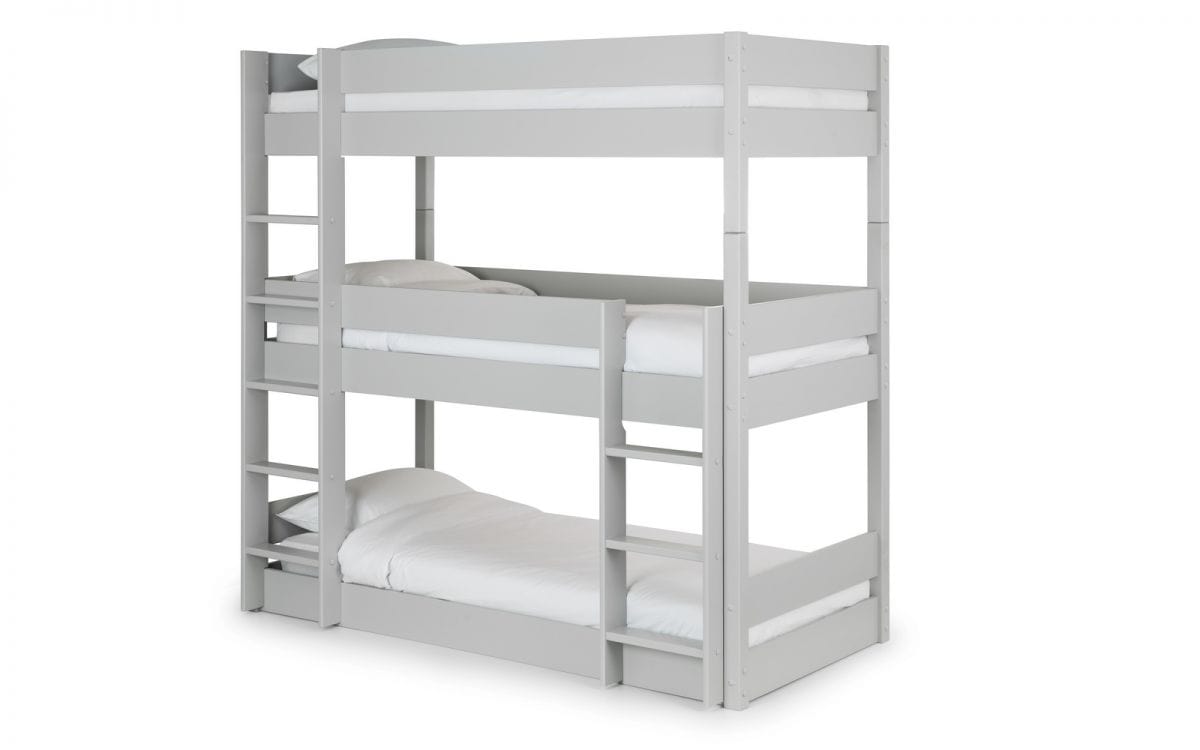 Julian Bowen Bunk Bed Single 90cm 3ft Trio Bunk - Dove Grey Bed Kings