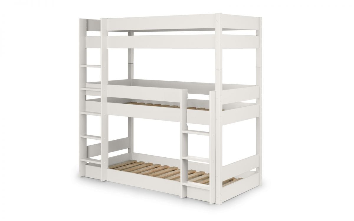 Julian Bowen Bunk Bed Single 90cm 3ft Trio Bunk - Surf White Bed Kings