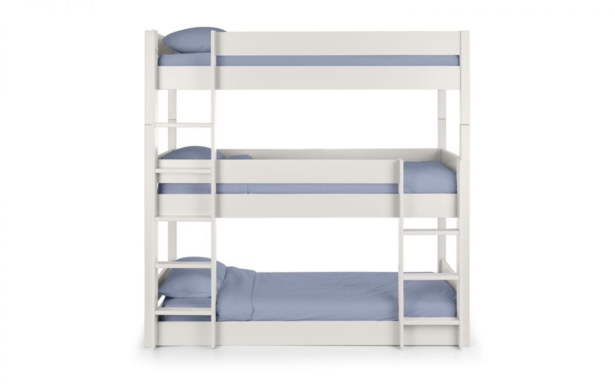 Julian Bowen Bunk Bed Single 90cm 3ft Trio Bunk - Surf White Bed Kings