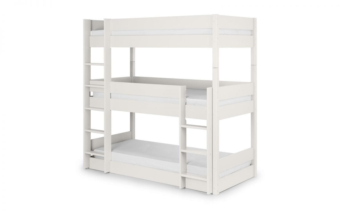 Julian Bowen Bunk Bed Single 90cm 3ft Trio Bunk - Surf White Bed Kings