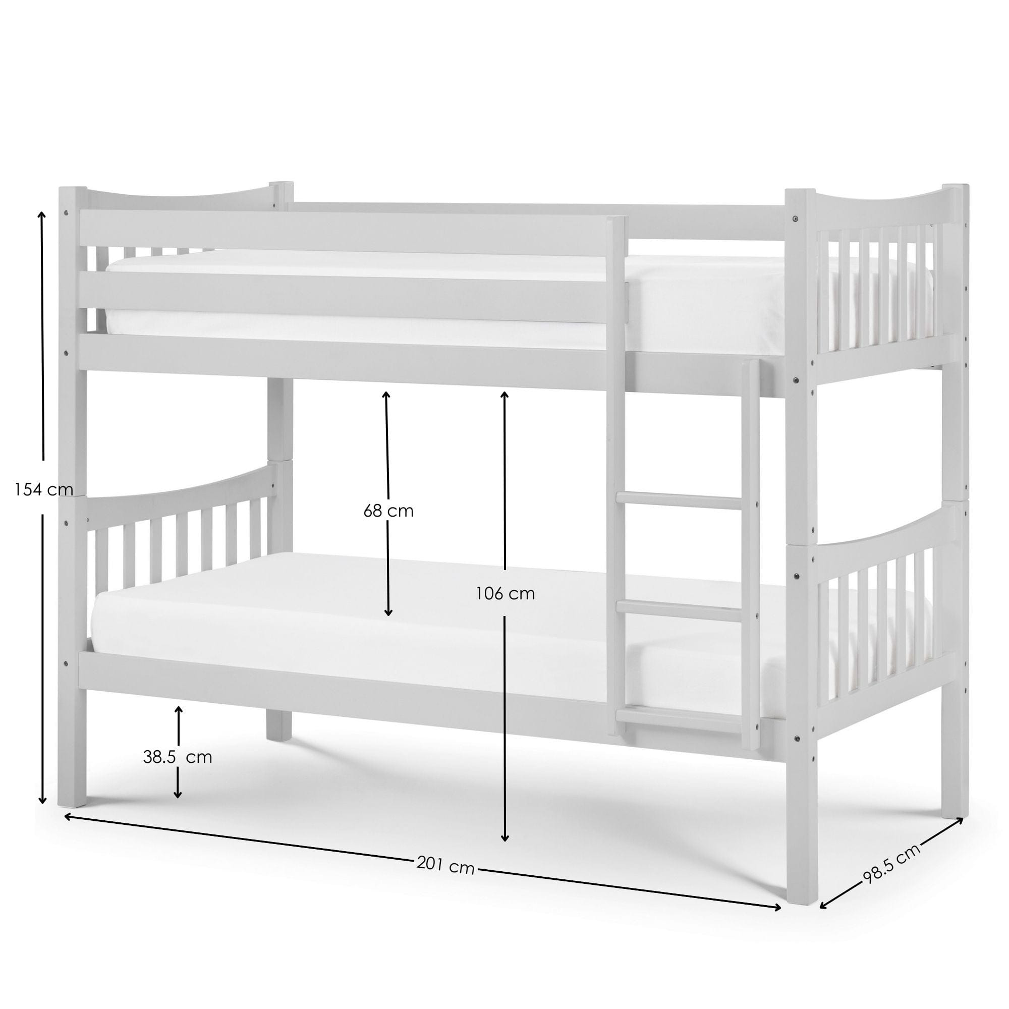 Julian Bowen Bunk Bed Single 90cm 3ft Zodiac Bunk Bed - Grey Bed Kings