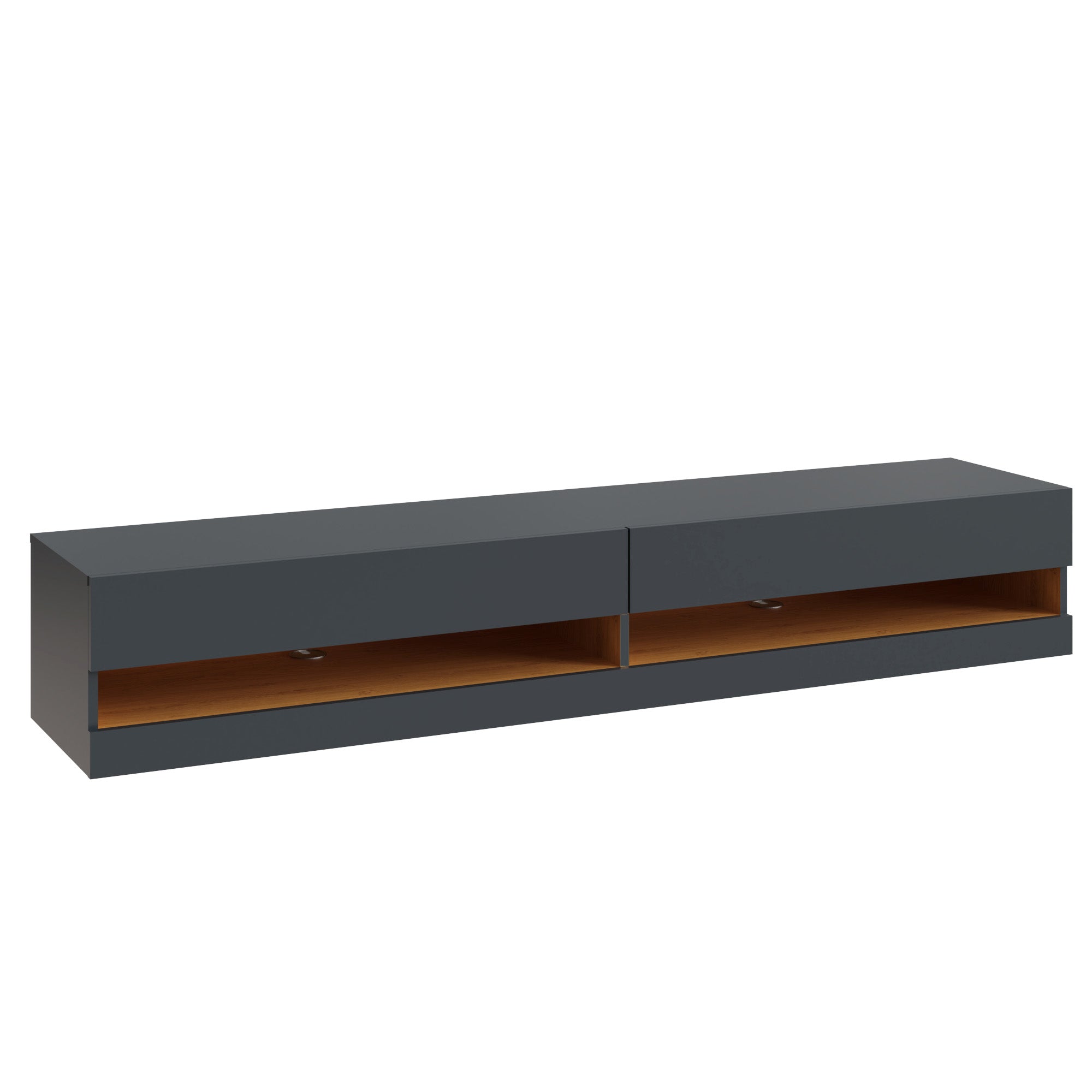 Leon 180Cm Wall TV Unit With LED Anthracite/Oak