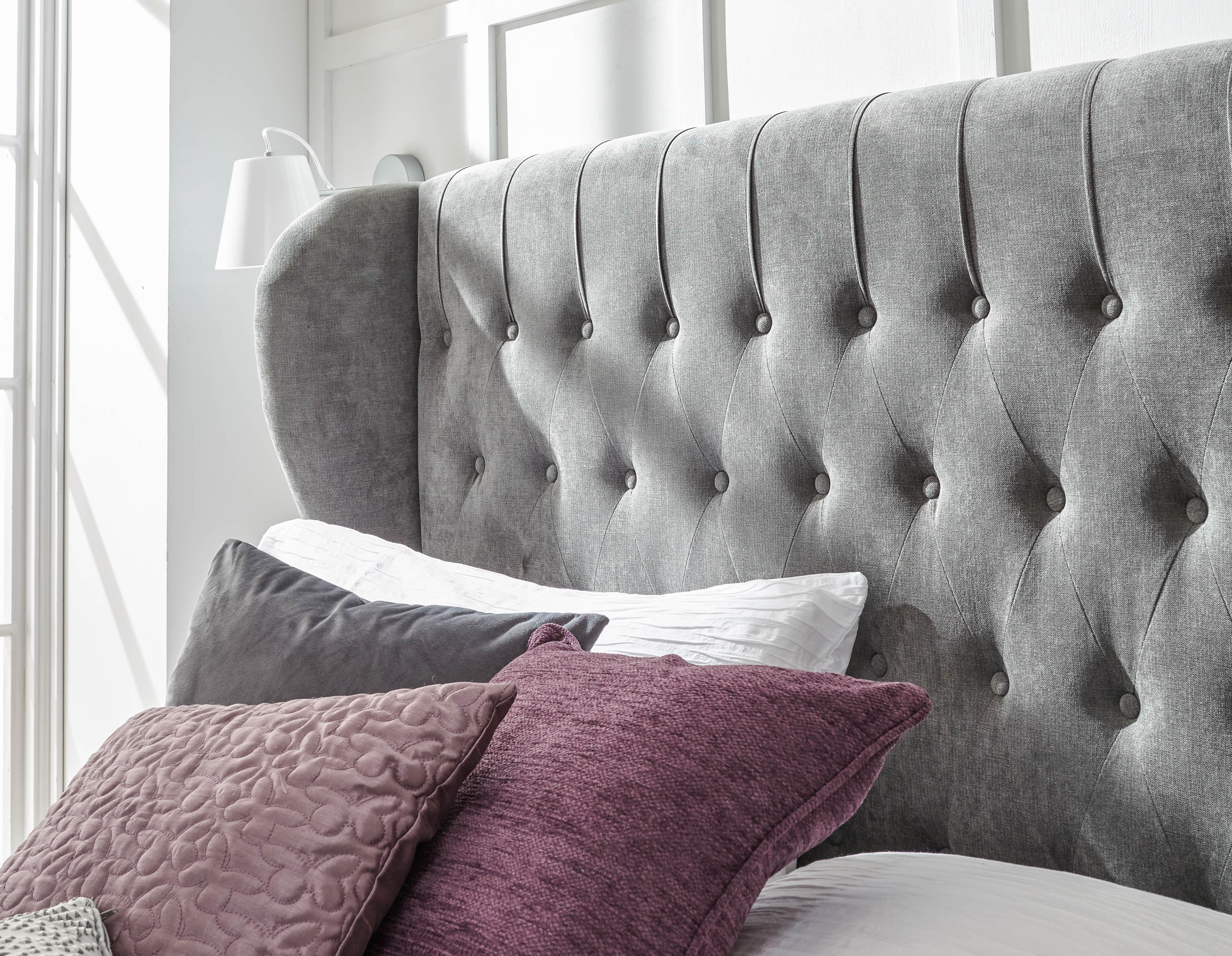 Dakota Ottoman Bed With Solid Base Grace Pewter